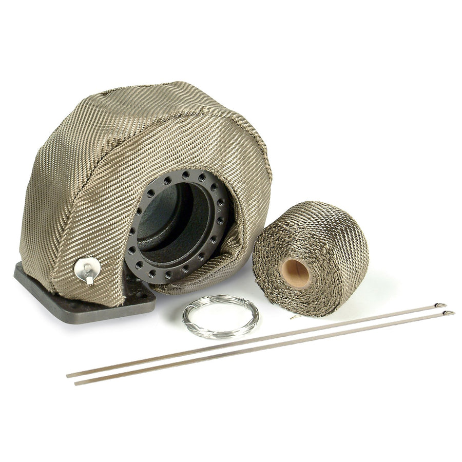 Turbo Shield Design Engineering Titanium™ | T4 Turbo Kit | 22" x 2.75" Heat Shield Turbocharger Blanket | Includes Exhaust Wrap, Locking Ties & Wire