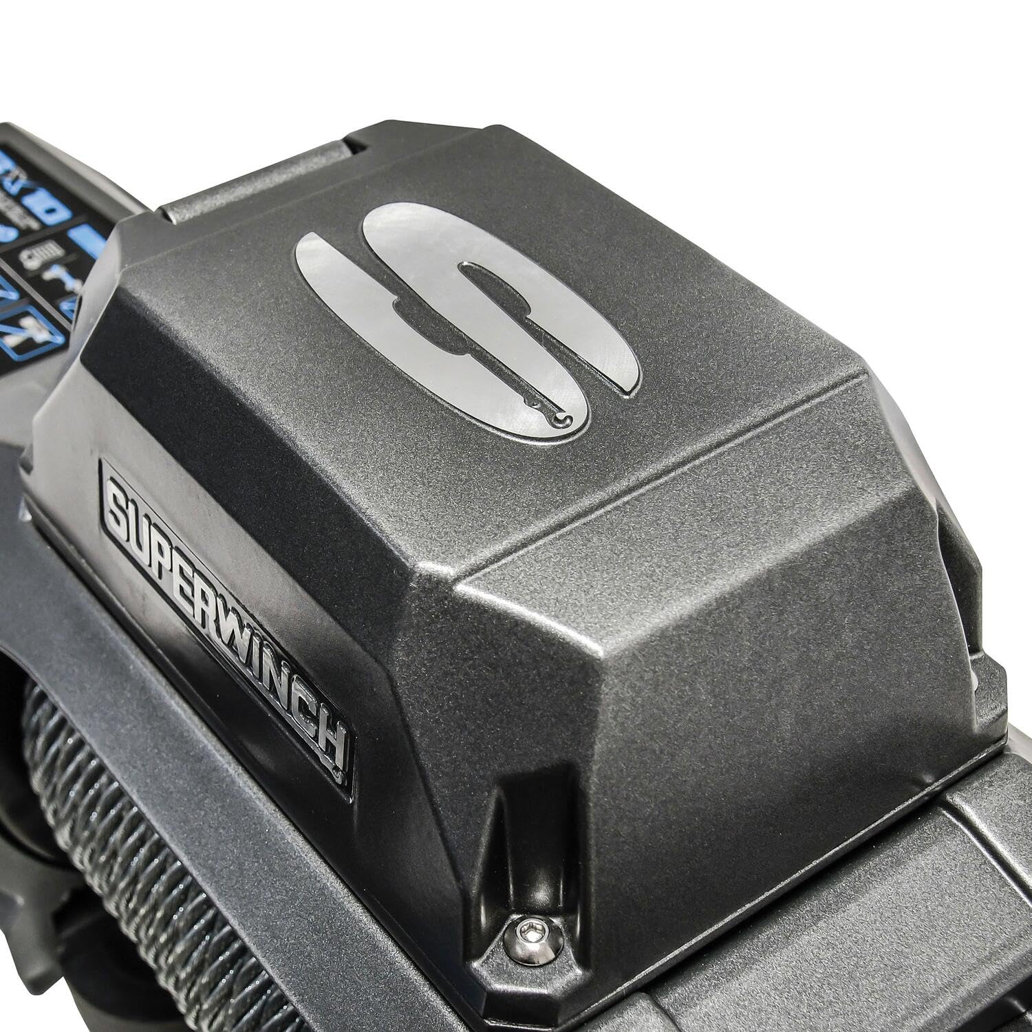 12V DC Superwinch SX10 Waterproof Electric Recovery Winch 10,000lb/4,536kg Single Line Pull with Roller Fairlead 3/8in x 80ft Steel Wire Rope Corded Handheld Remote No-Bind Clutch