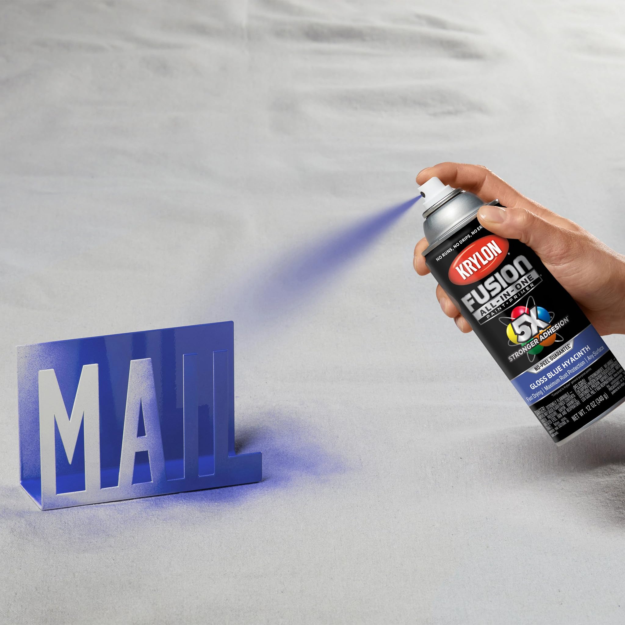 Krylon All-In-One Adhesive Spray Paint for Indoor/Outdoor Use, 12 oz, Blue Hyacinth
