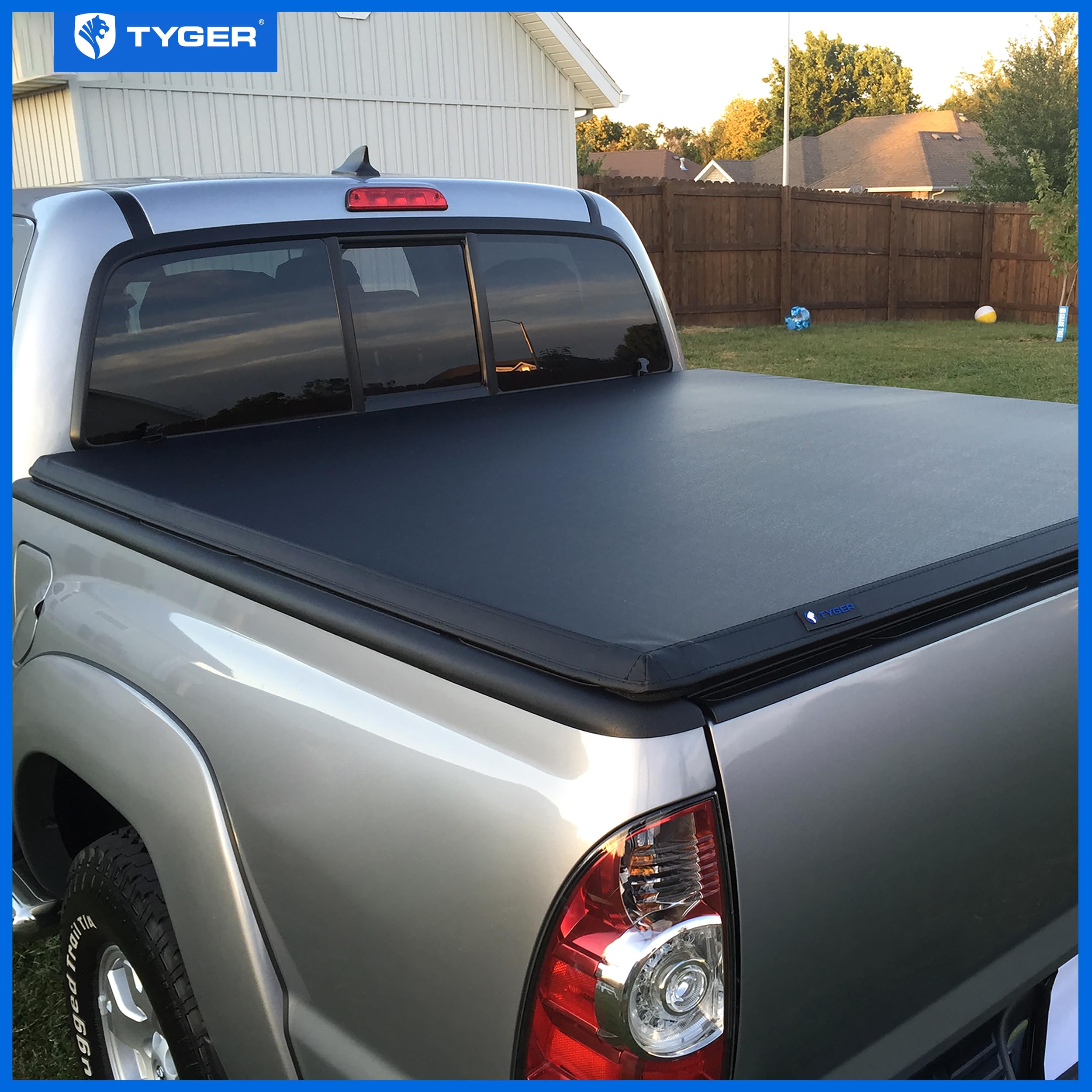 Tyger Auto T3 Soft Tri-fold Tonneau Cover Compatible with 2005-2015 Toyota Tacoma | 5' (60") Bed | TG-BC3T1030, Black