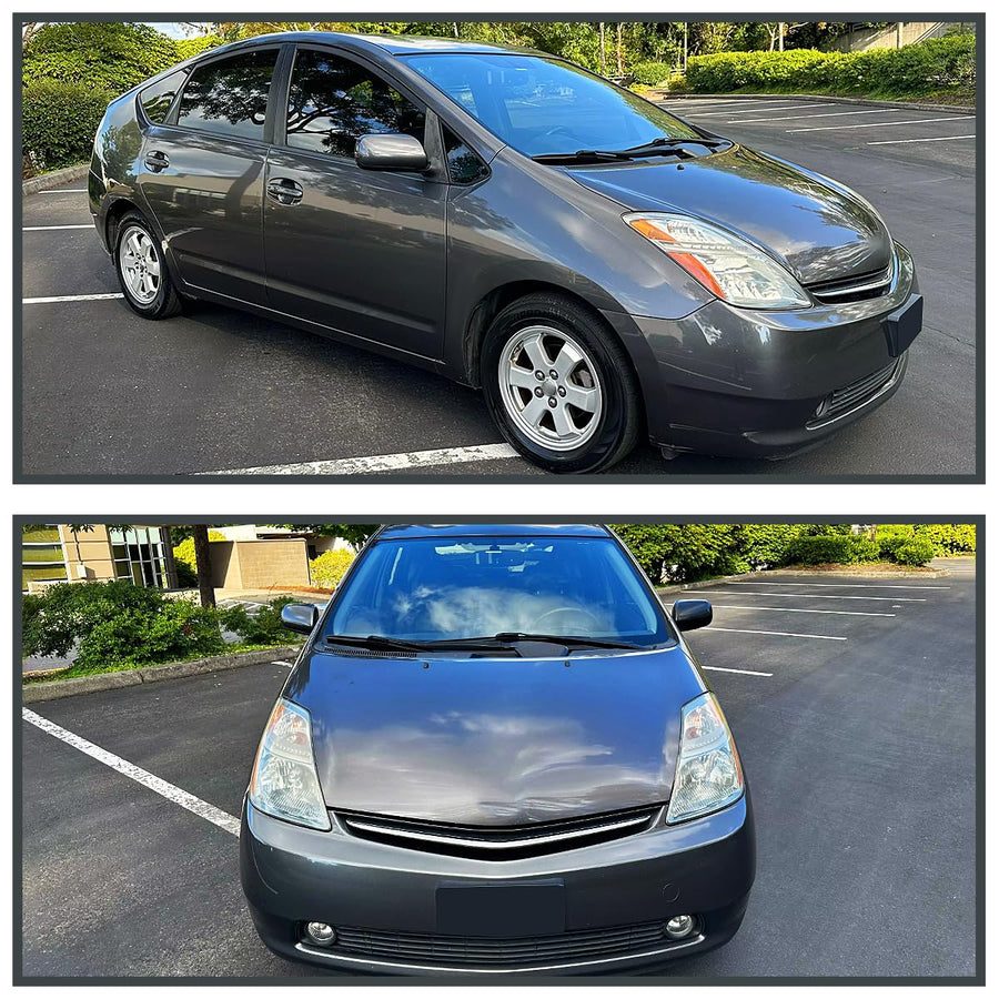 Chrome Headlights SPEC-D TUNING Compatible with 2006-2009 Toyota Prius, Left + Right Pair Headlamp Assembly