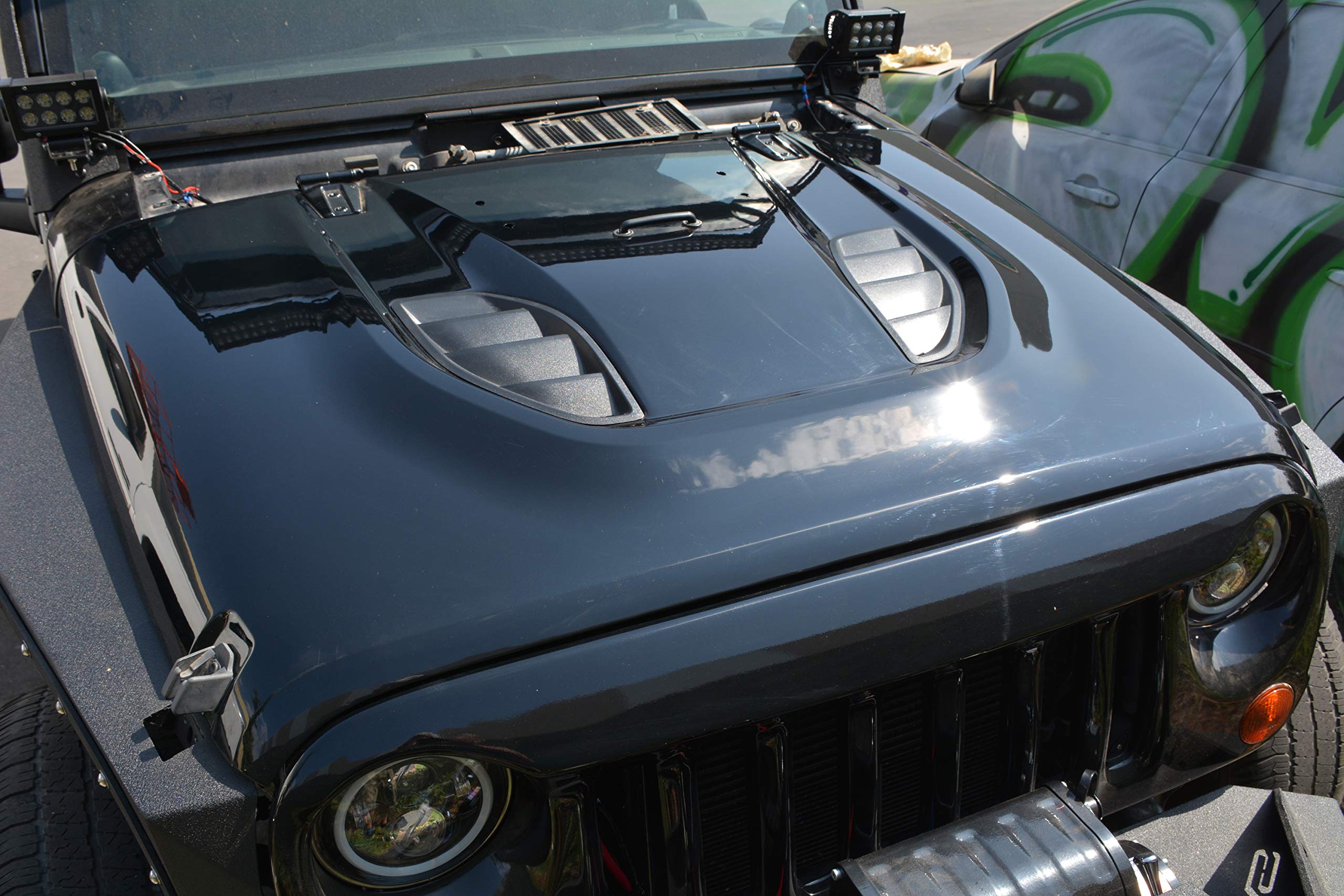 Hood DV8 Offroad fits 2007-2018 Wrangler JK | 10th Anniversary Replica Design | Steel Construction | PREP WORK REQUIRED | Increased Airflow