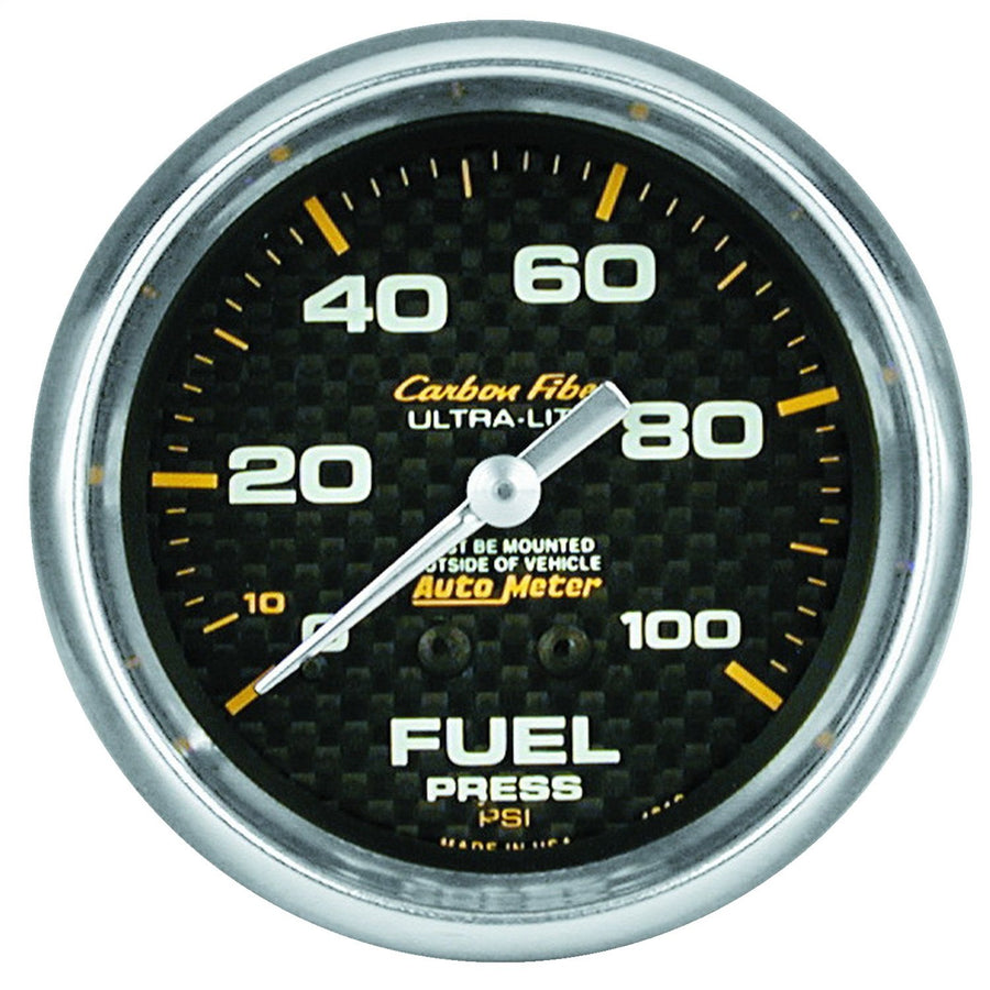 Auto Meter Carbon Fiber 4812 Mechanical Fuel Pressure Gauge