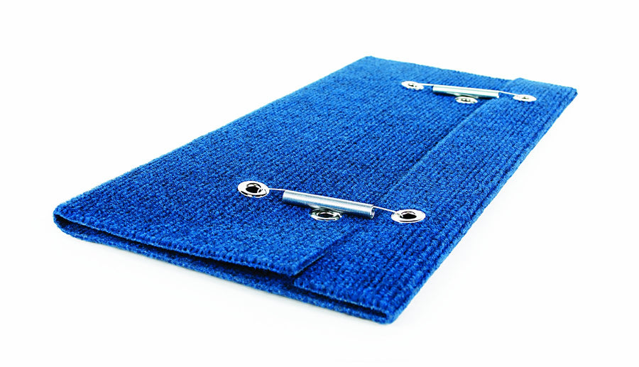 Wrap Around Camco Step Rug | Protects Your RV from Unwanted Tracked in Dirt | Works on Electrical and Manual RV Steps | Blue (42924)