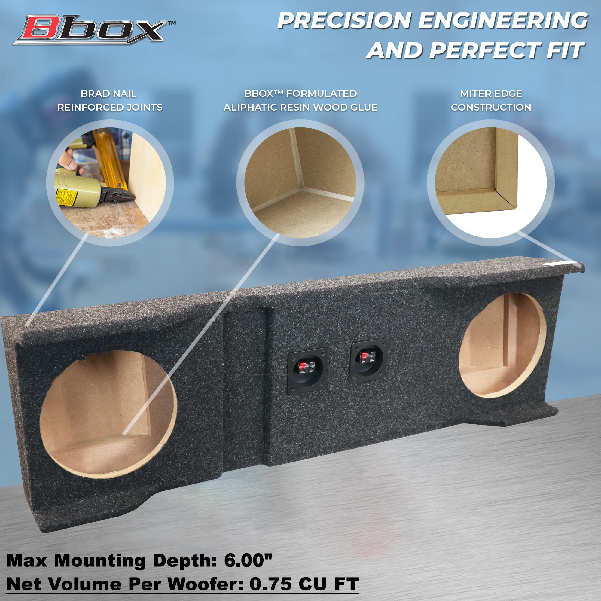 Atrend B Box Series A162-10Cp 10-Inch Dual Down-Fire Enclosure for Heavy Duty Crew Cabs 2000 and Up