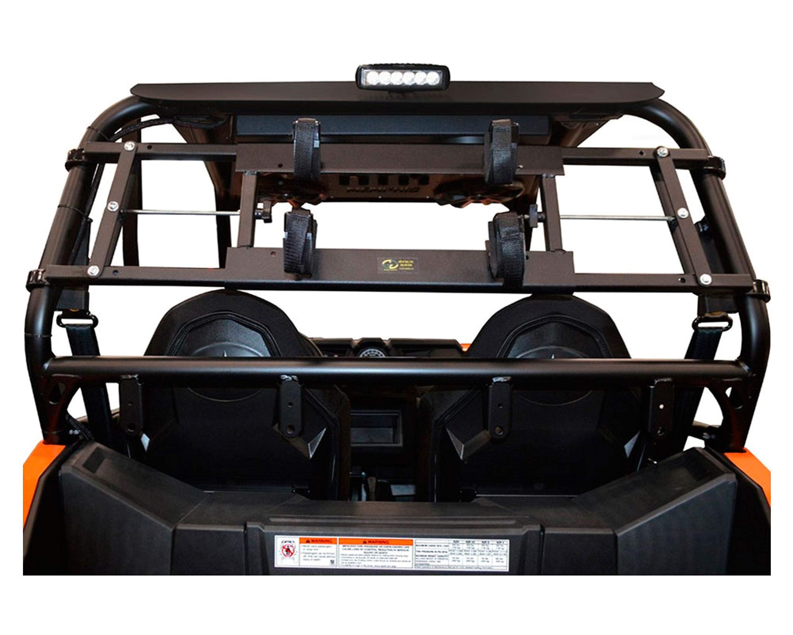 Power-Ride Great Day Gun Rack for Small Carts /36-50in Roll Bar Width, 2Gun Model, Black