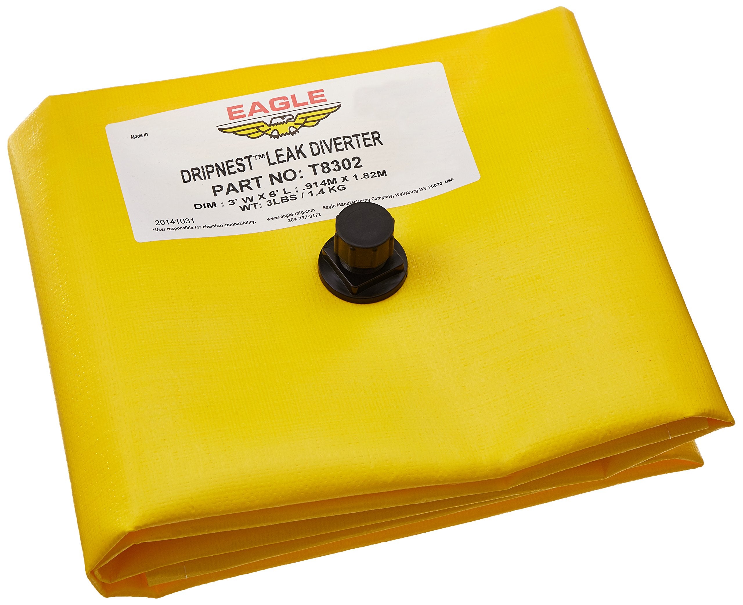 Eagle DripNest T8302 Leak Diverter, 3' x 6' (0.9 m x 1.8 m), Yellow