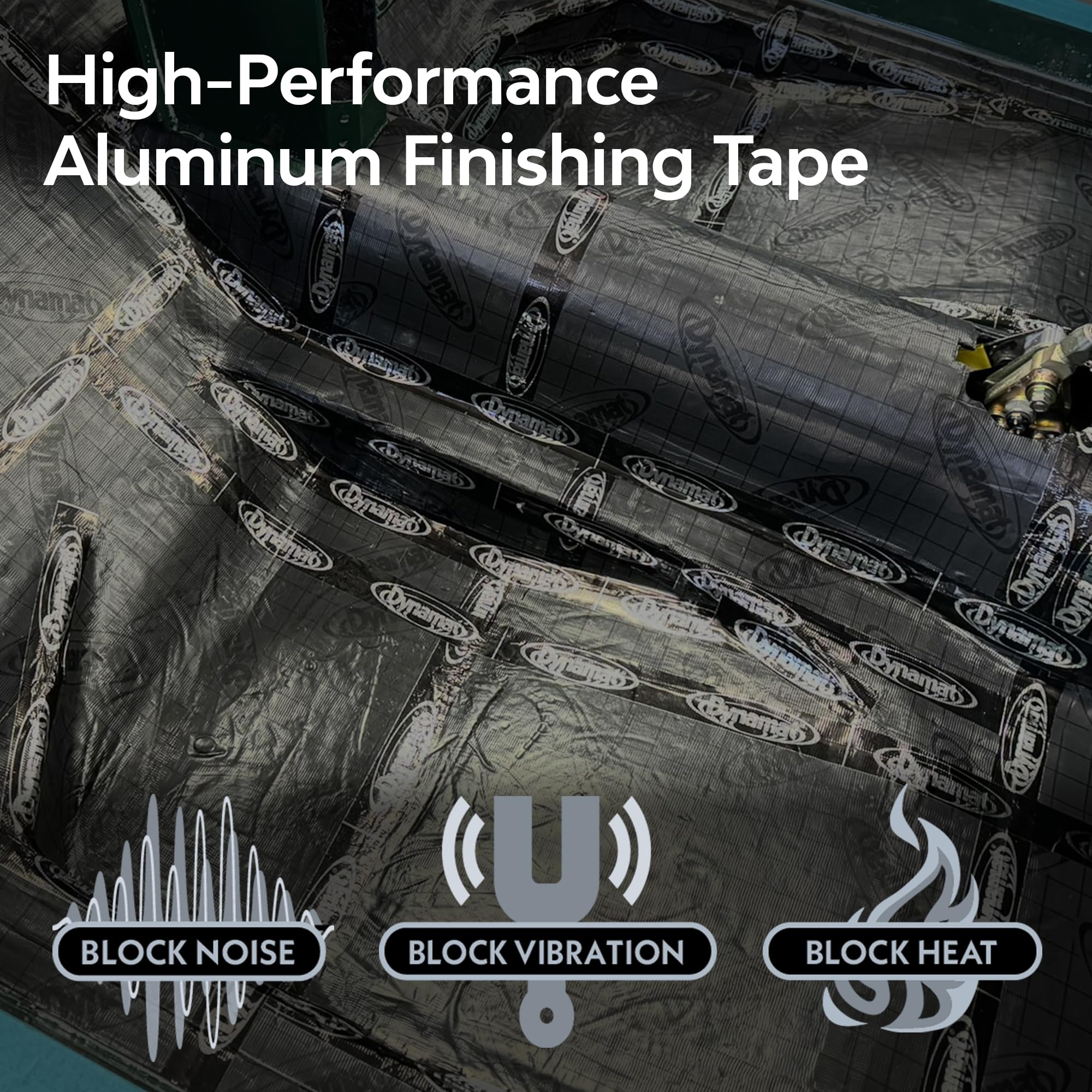 Dynamat DynaTape: Finishing Aluminum Tape for Use with Dynamat Sound Deadening & Car Insulation Material – Heavy-Duty Sealant Tape for Seams, Butyl Rubber, Wires – 1.5” in x 30 ft Roll