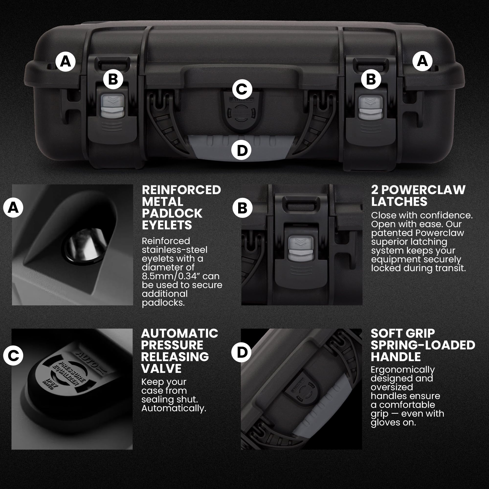 NANUK 910 Hard Case with Cubed Customizable Foam, IP67 Waterproof, Dustproof and Impact Resistant, 14.3” x 11.1” x 4.7”, Rugged Construction for Ultimate Protection, Made in Canada – Black