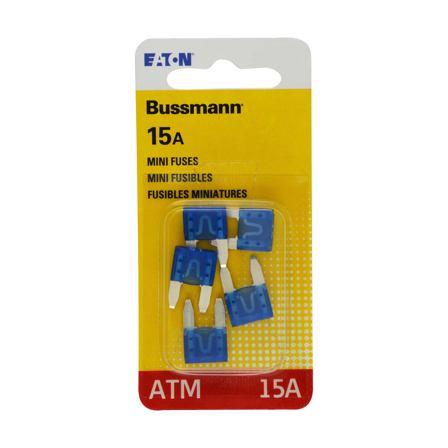 Bussmann 15 Amp Fast Acting Mini-Fuse BP/ATM-15, Blue