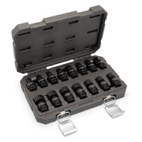 15 Piece GEARWRENCH 3/8inch Drive 6 Point Universal Impact Socket Set, Metric - 84918N