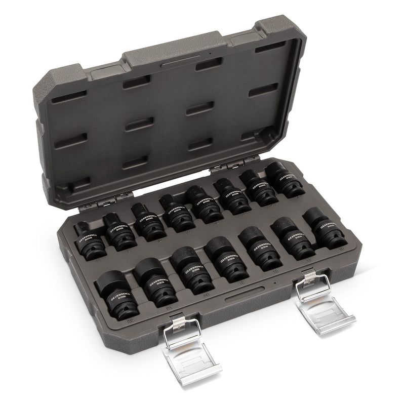 15 Piece GEARWRENCH 3/8inch Drive 6 Point Universal Impact Socket Set, Metric - 84918N