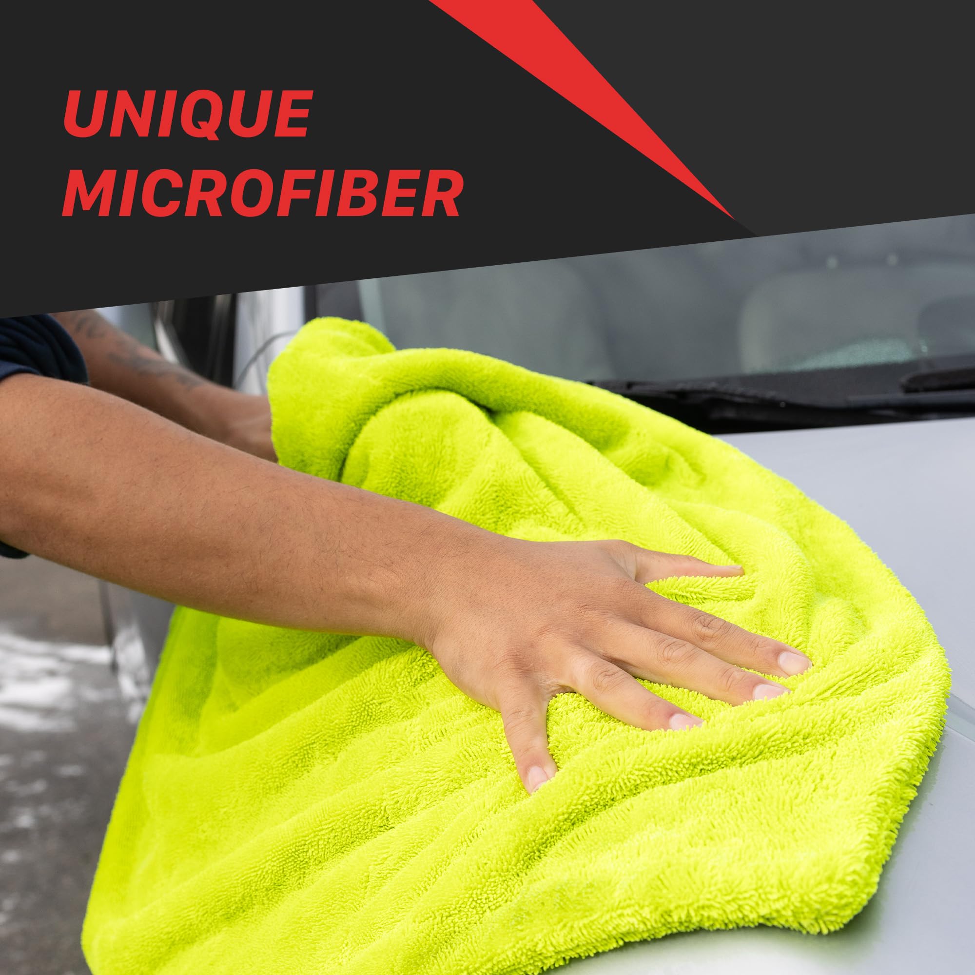 Maxshine Car Universal Drying Towel 30” x 30” | 1600GSM Plush Double-Sided Microfiber | Super Absorbent Rinse-Free Drying Towel for Car Wash & Detailing | Scratch-Free, Lint-Free Auto Care Cloth