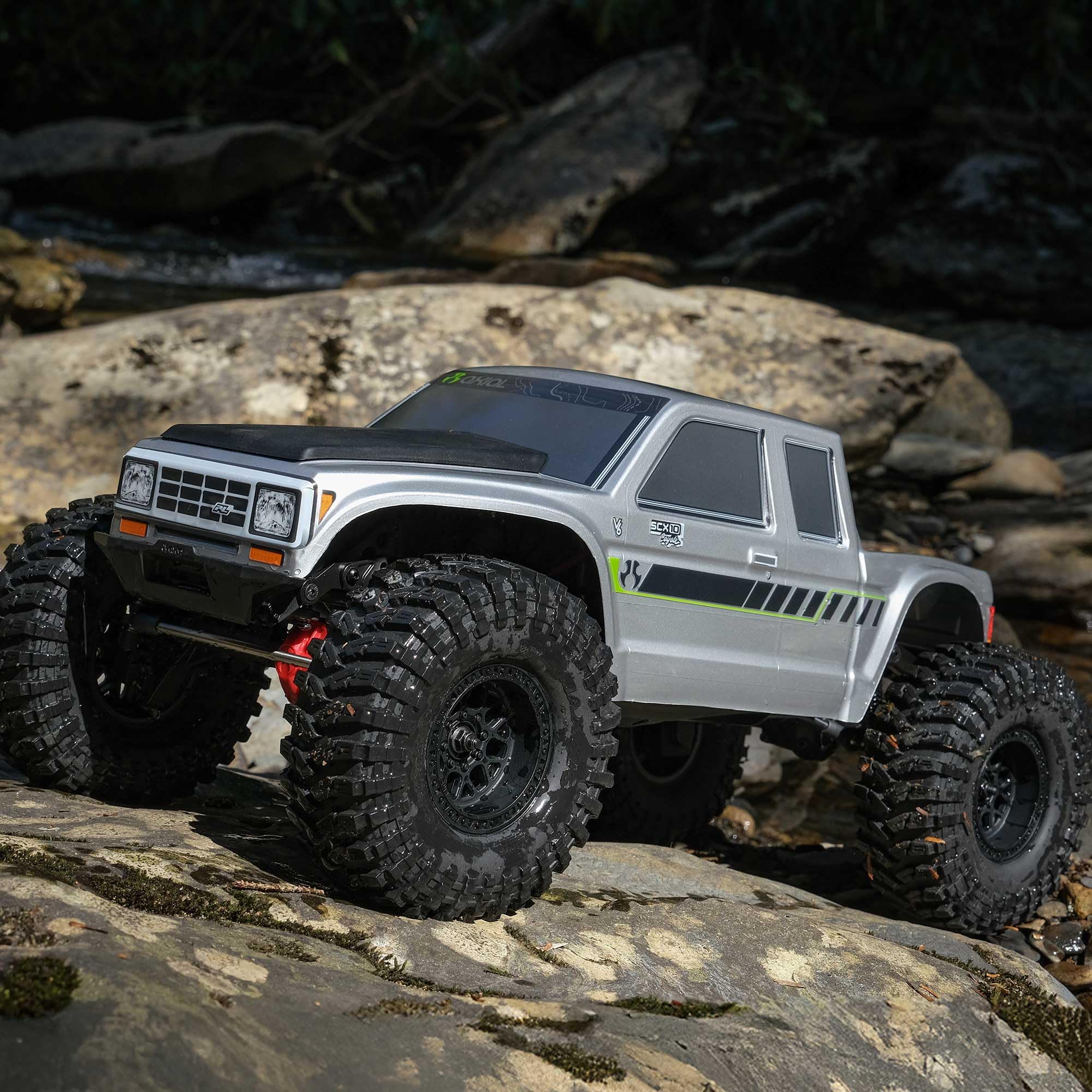 Axial RC Truck 1/10 4X4 SCX10 III Coyote RTR (Battery and Charger Not Included) Brushed Rock Crawler, Silver, AXI-2036T1