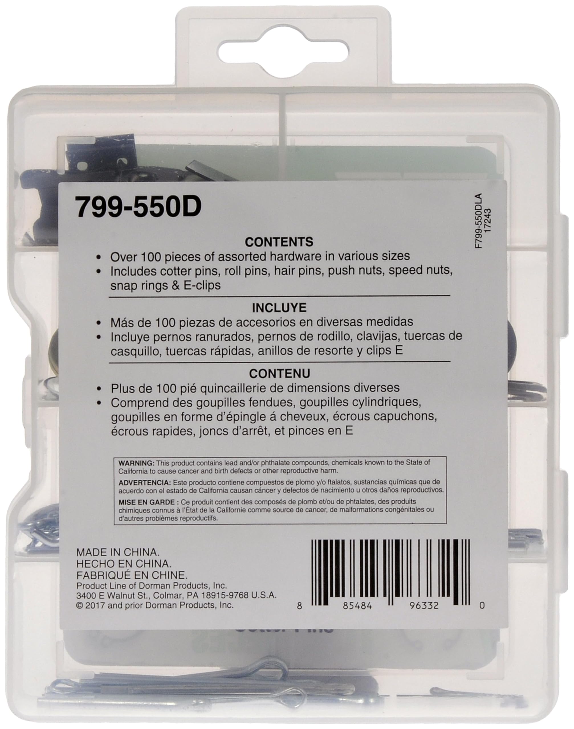 Pro Pack Dorman 799-550D Maintenance Hardware - 102 Piece Universal Fit