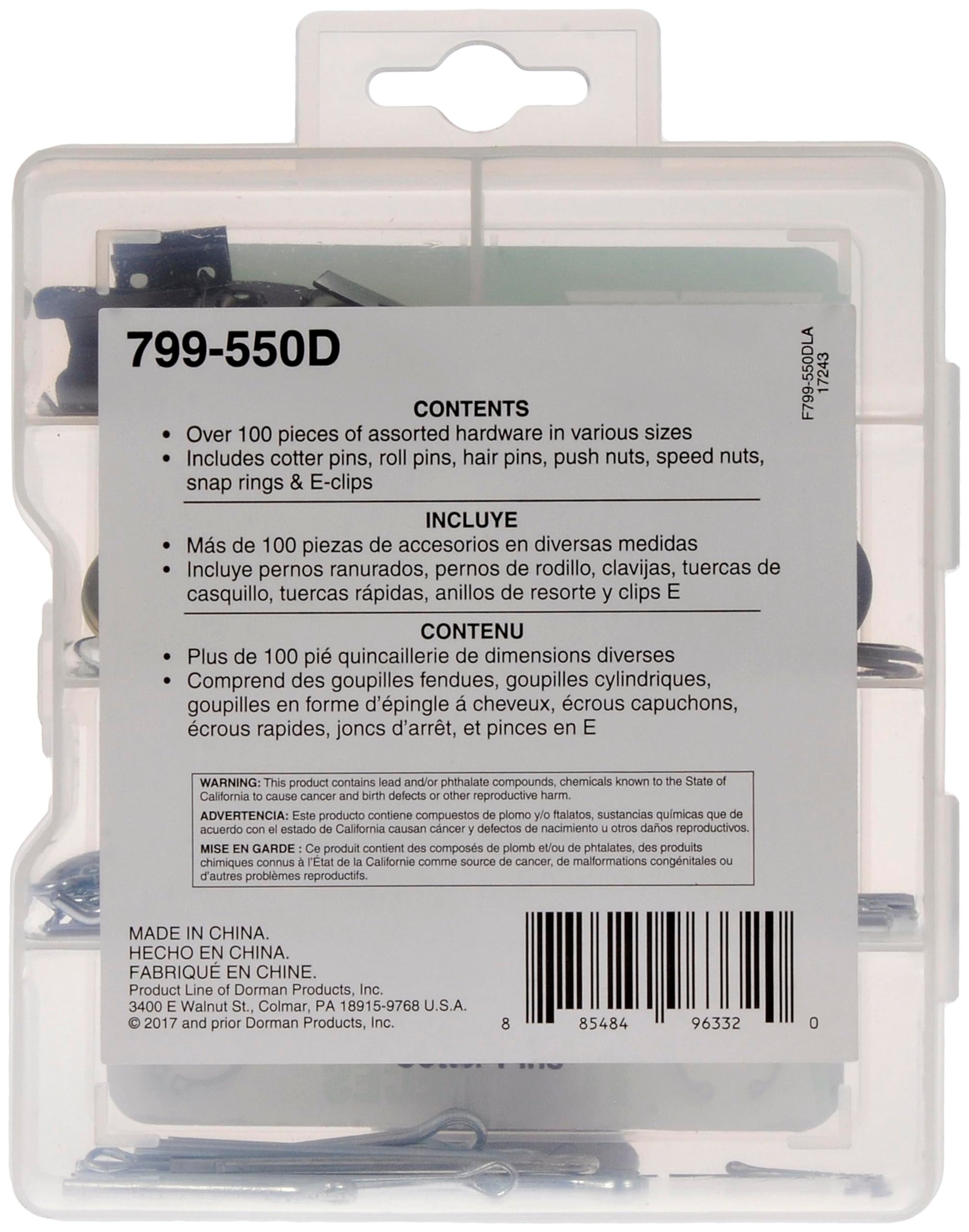 Pro Pack Dorman 799-550D Maintenance Hardware - 102 Piece Universal Fit