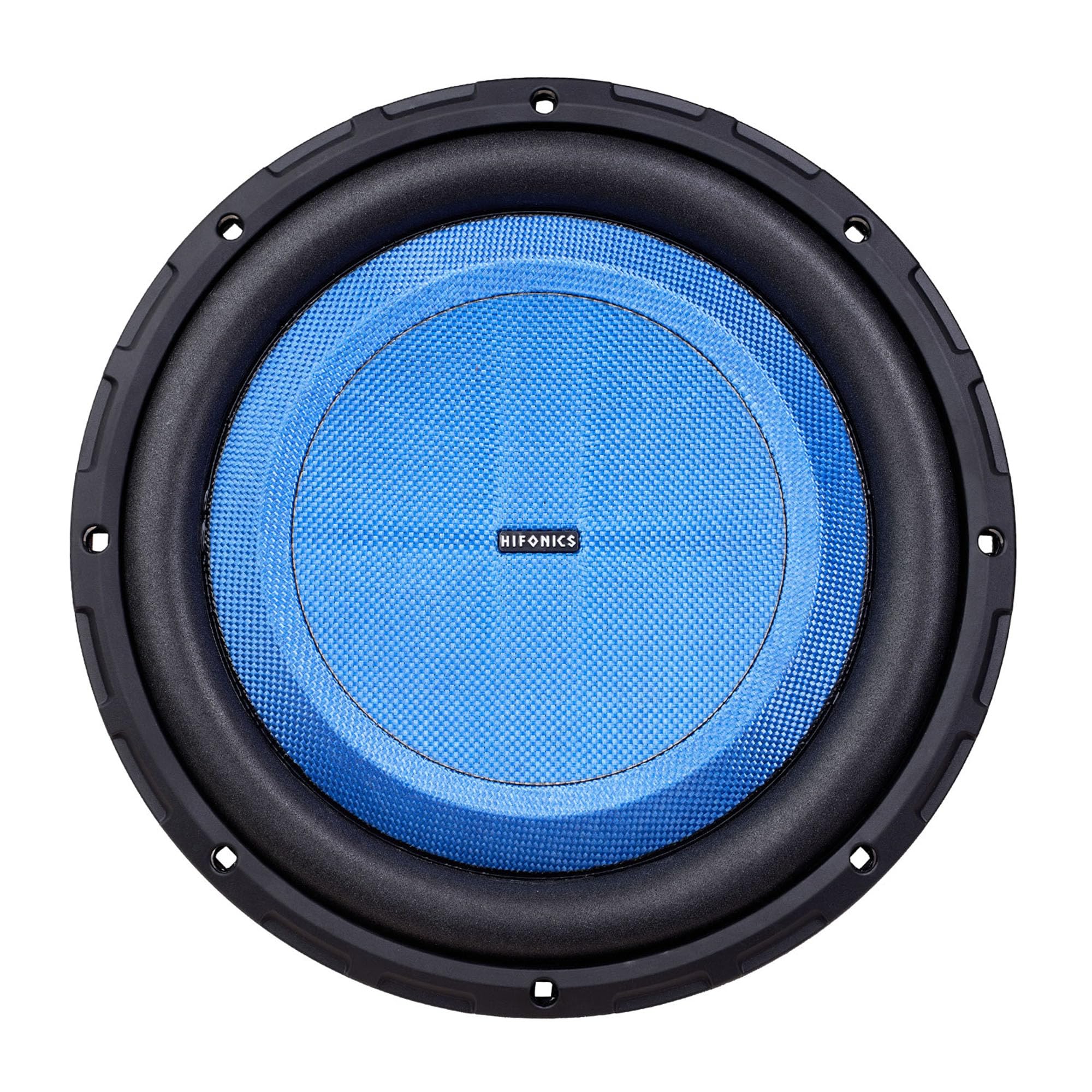 Hifonics 12 Inch Elite Shallow Mount Car Subwoofer, Dual 4 Ohm Voice Coil Speaker 600 Watt Peak Power Mobile Amplifier, Black/Blue