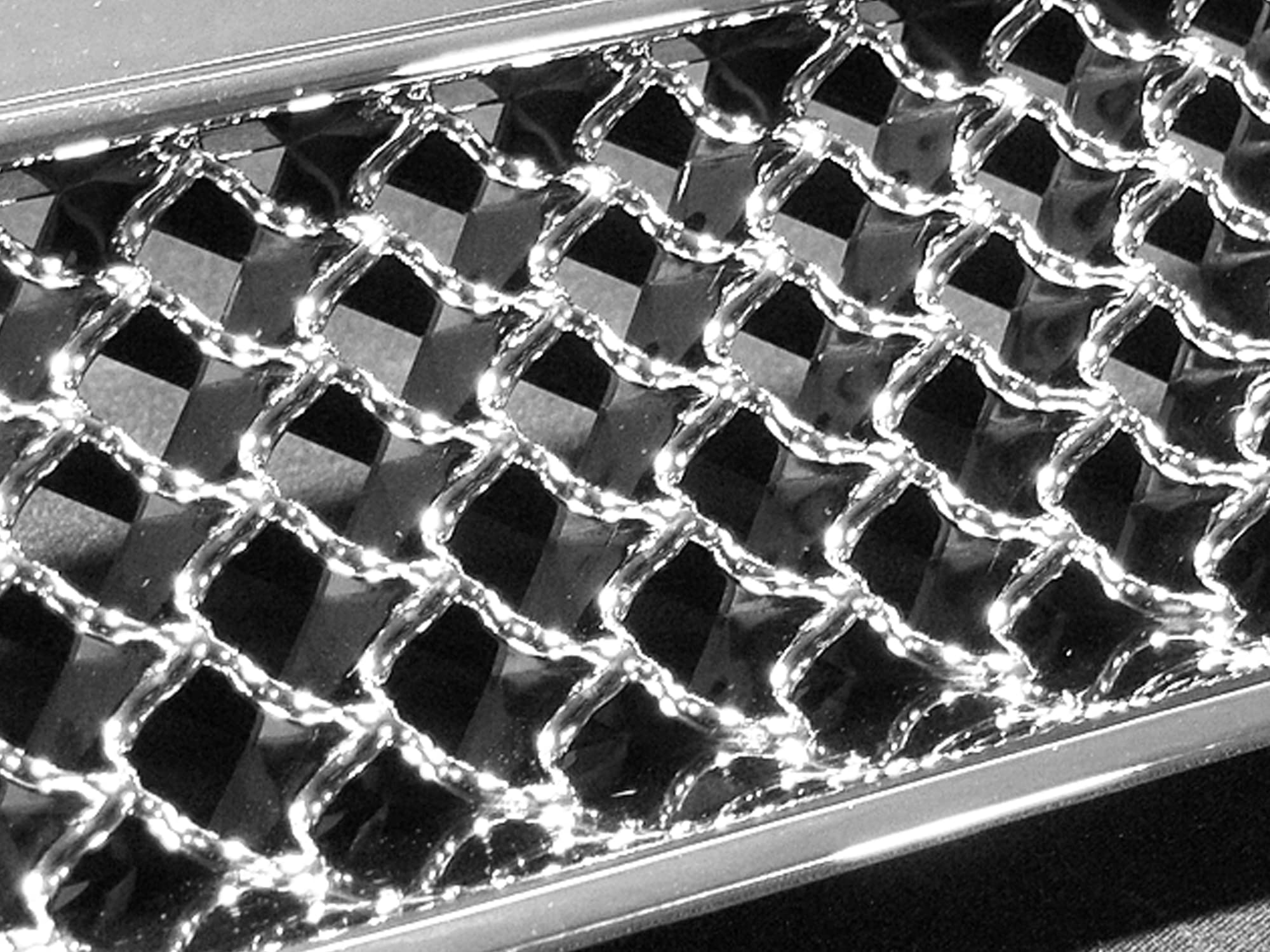 7147119 Armordillo USA Chrome Mesh Front Hood Grille Fits 2006-2013 Chevy Impala