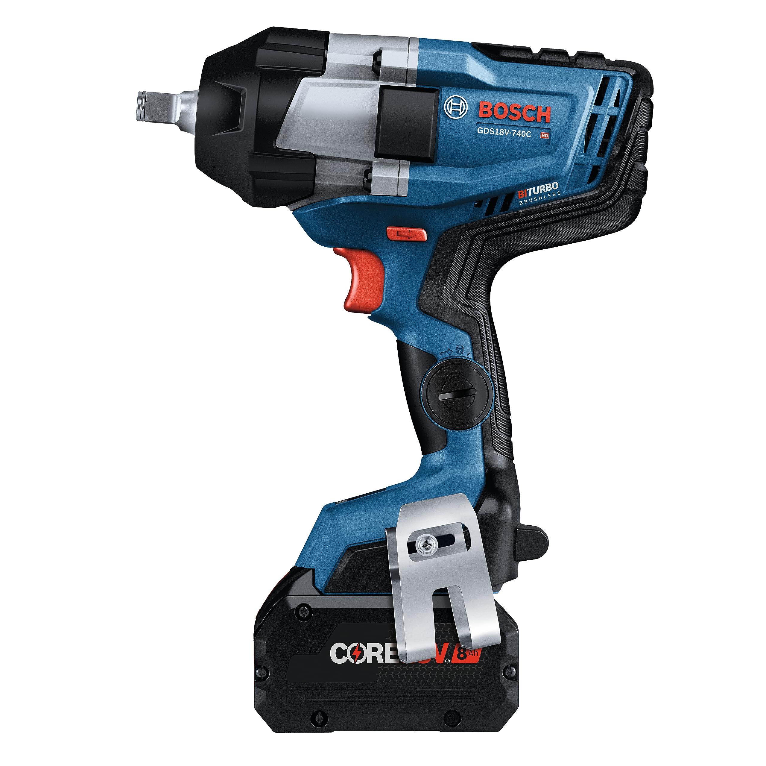 BOSCH PROFACTOR™ GDS18V-740CB14 18V Connected 1/2 In. Impact Wrench Kit with Friction Ring and (1) CORE18V 8 Ah High Power Battery