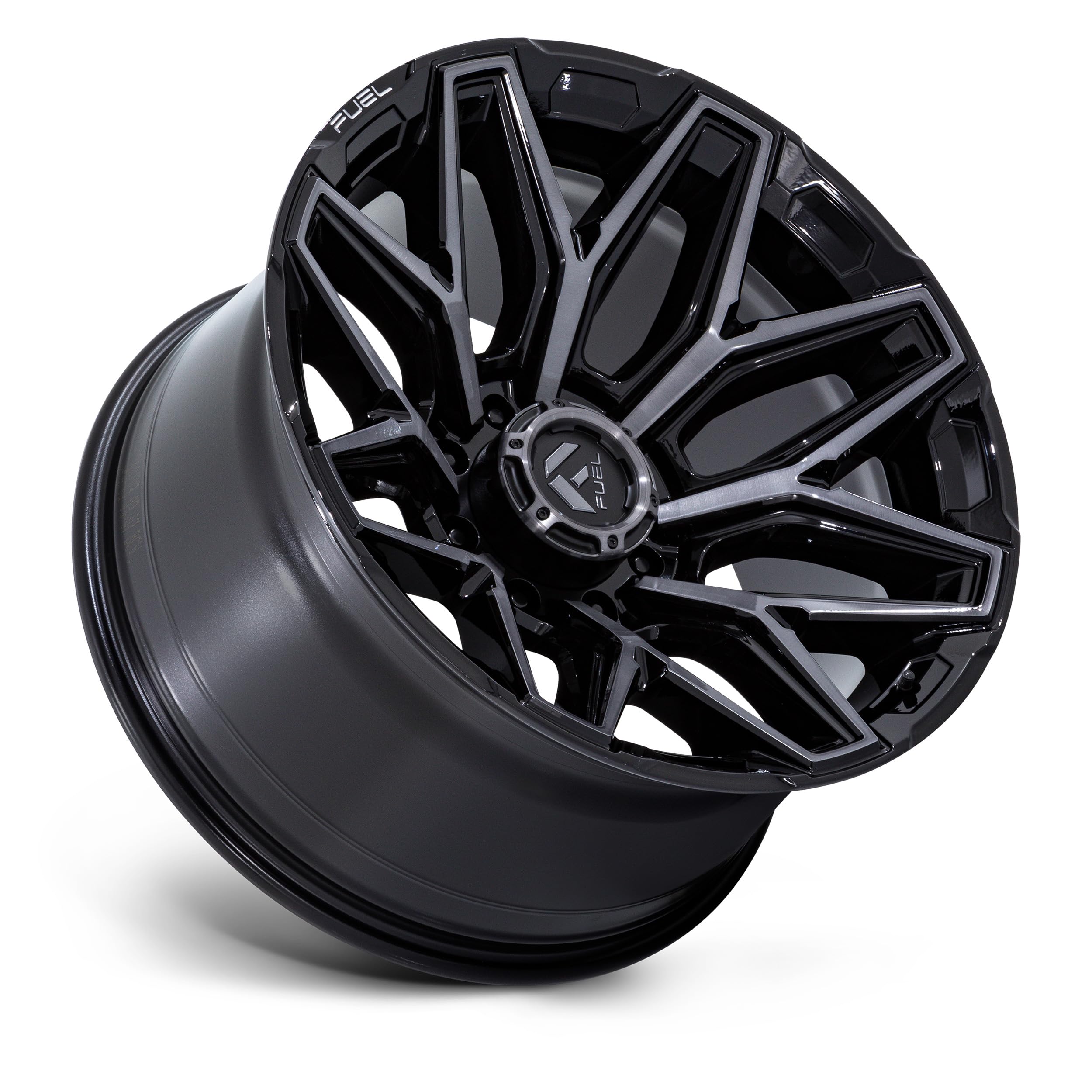 FUEL OFF-ROAD 20X9 FLUX 8X170 5.04 1mm GLOSS BLACK BRUSHED FACE WITH GRAY TINT - FC854BT20908701