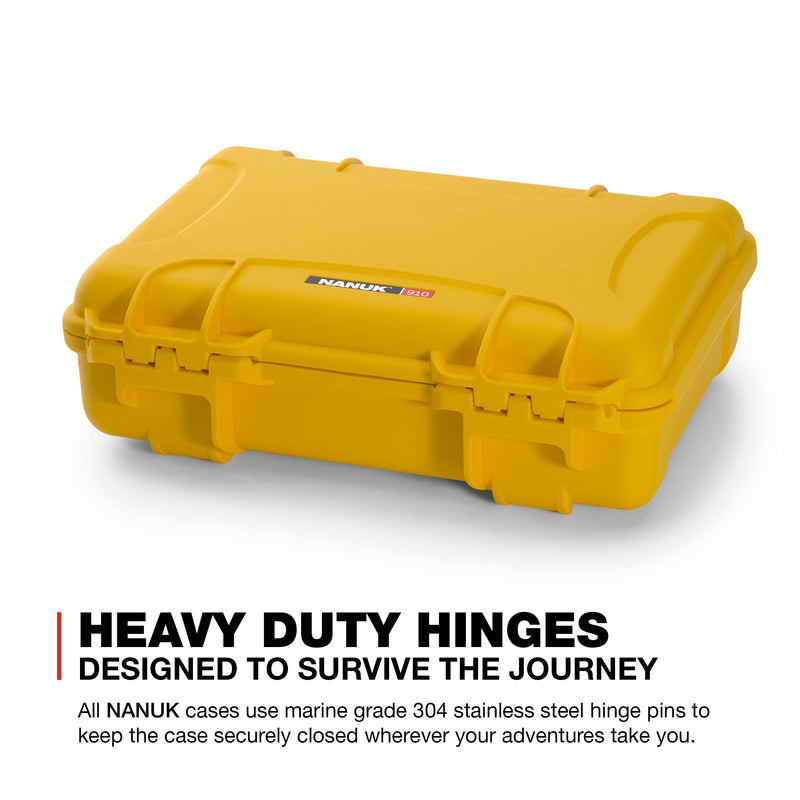 Waterproof Nanuk 910 Hard Case with Foam Insert for DJI Mavic Mini 2 Fly More - Yellow