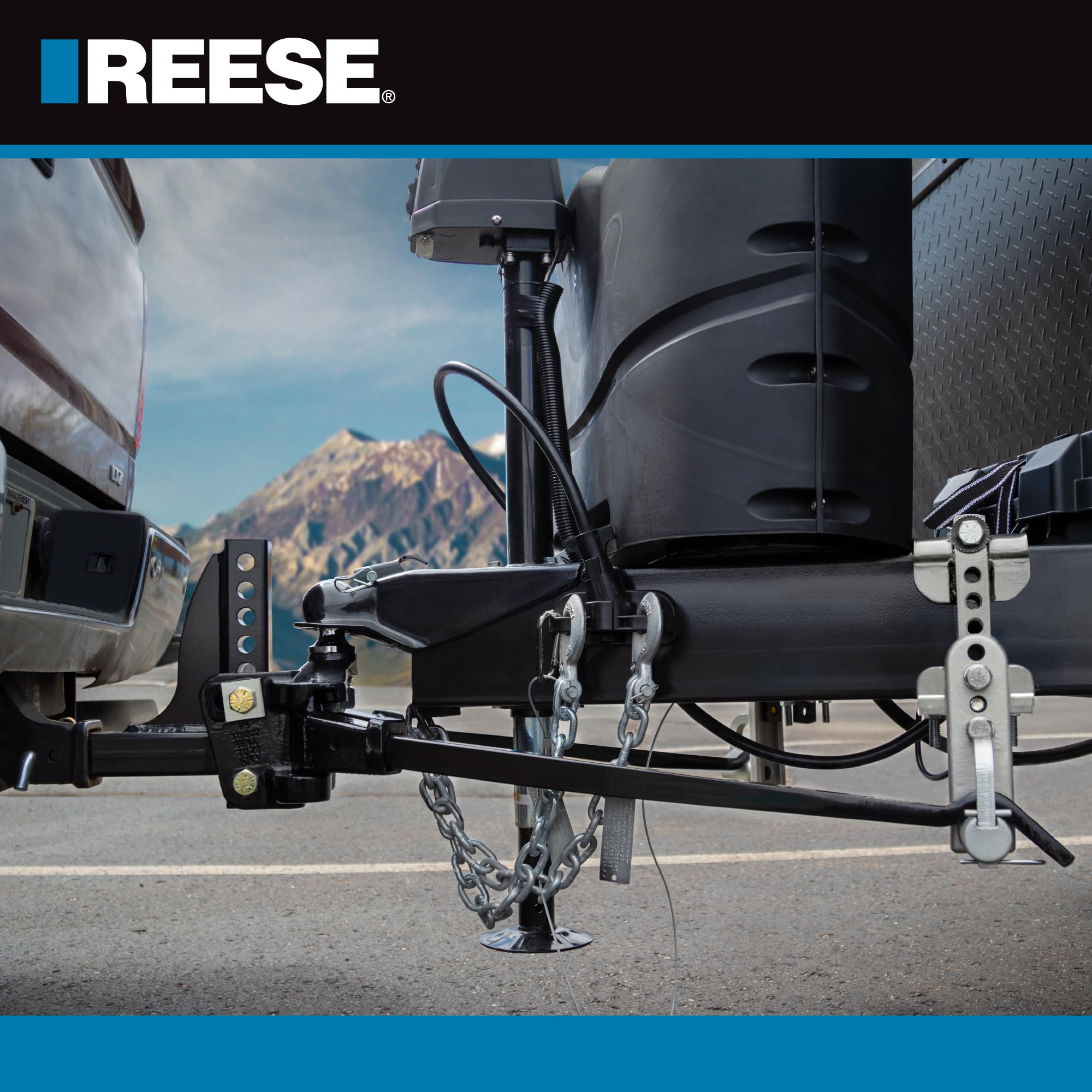 Reese 66093 Weight Distribution with Dual Cam II Replacement Brackets and Ball Mount, 12,000 lbs. Capacity and Active Sway Control