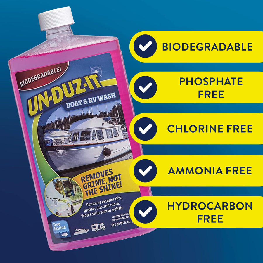 Boat and RV Wash UN-DUZ-IT, Heavy Duty Cleaner, Concentrate Boat Wash, 32 Fl Oz Bottle