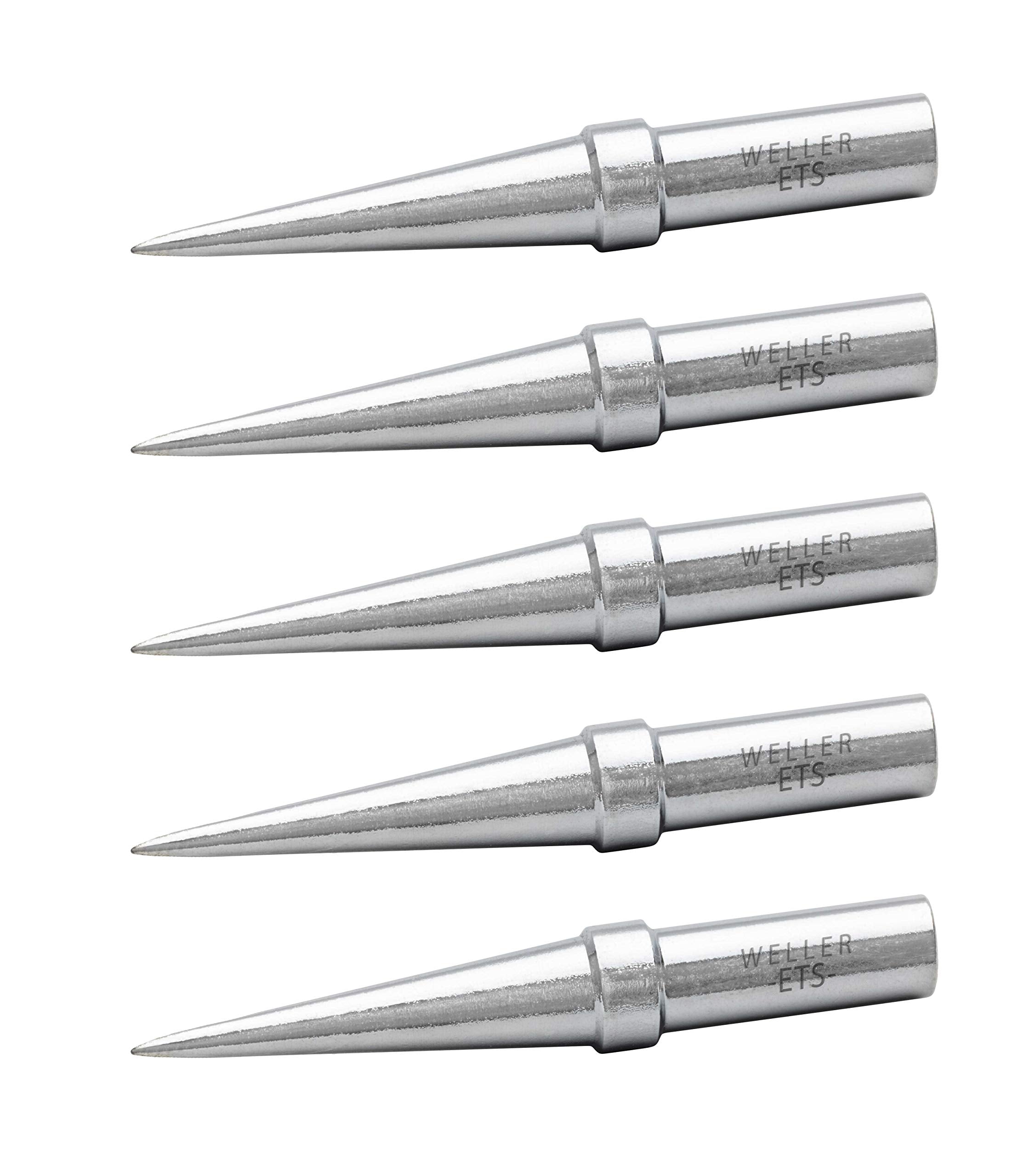 Weller WE1010 Genuine Soldering Tips (TETS-5), Conical, 0.016"/0.4 mm, 5 PCS