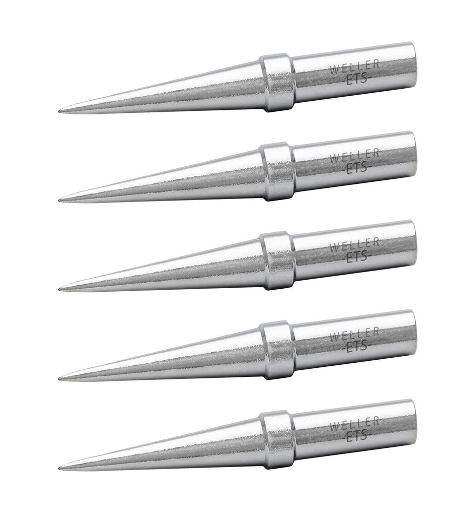 Weller WE1010 Genuine Soldering Tips (TETS-5), Conical, 0.016"/0.4 mm, 5 PCS