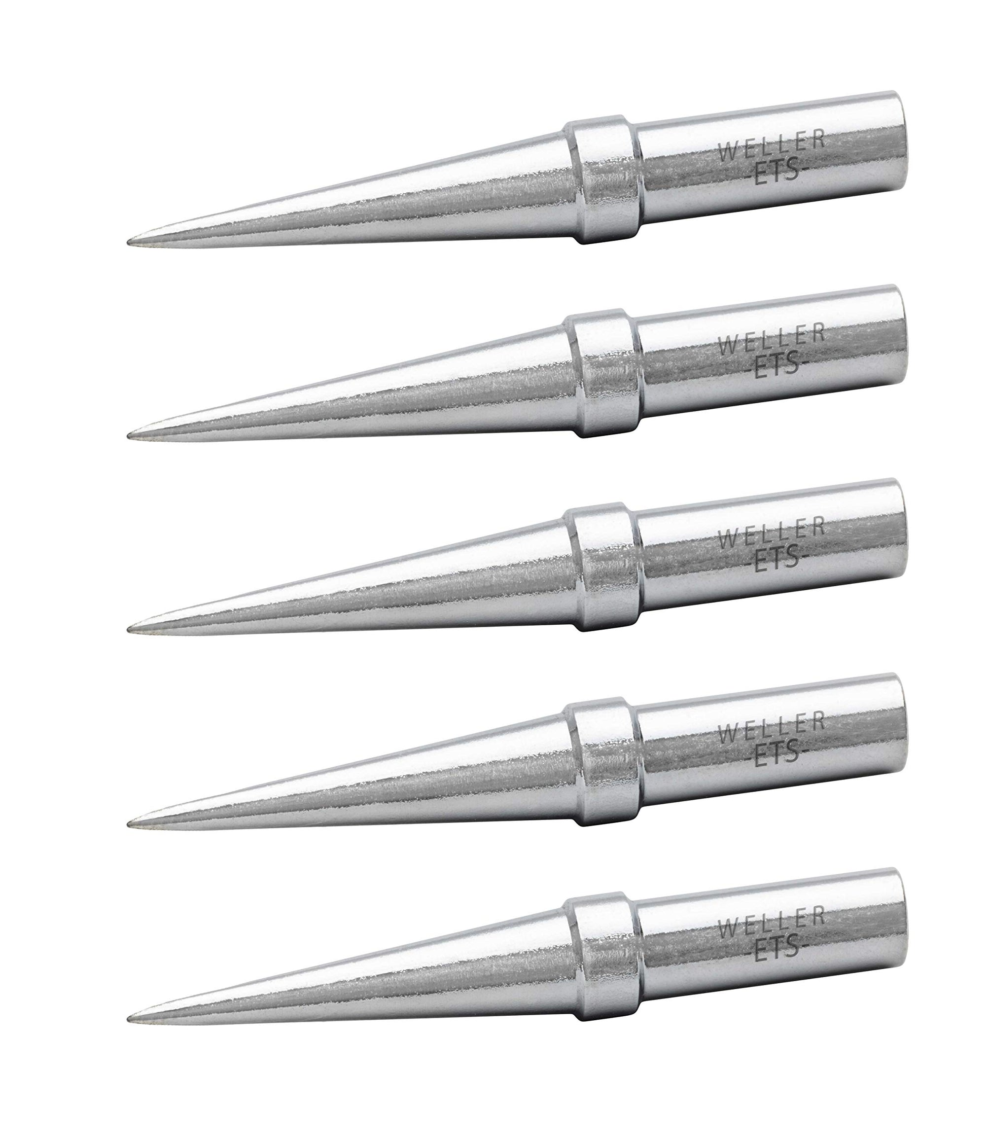 Weller WE1010 Genuine Soldering Tips (TETS-5), Conical, 0.016"/0.4 mm, 5 PCS