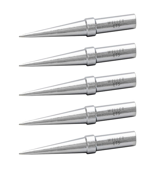Weller WE1010 Genuine Soldering Tips (TETS-5), Conical, 0.016"/0.4 mm, 5 PCS