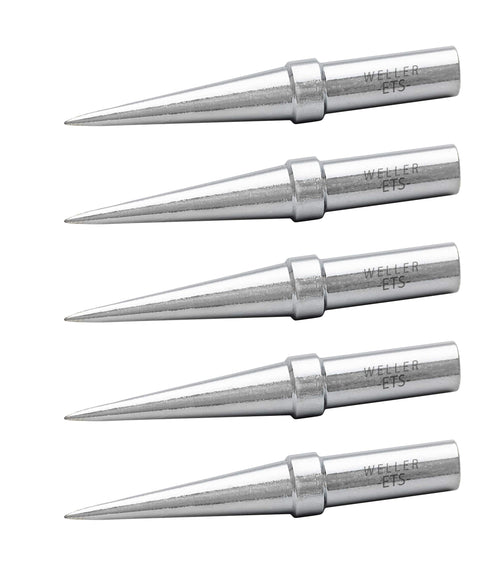Weller WE1010 Genuine Soldering Tips (TETS-5), Conical, 0.016"/0.4 mm, 5 PCS