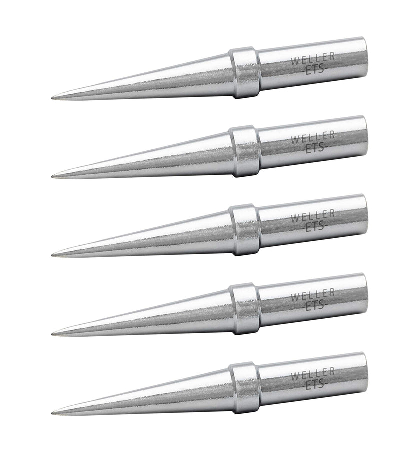 Weller WE1010 Genuine Soldering Tips (TETS-5), Conical, 0.016"/0.4 mm, 5 PCS