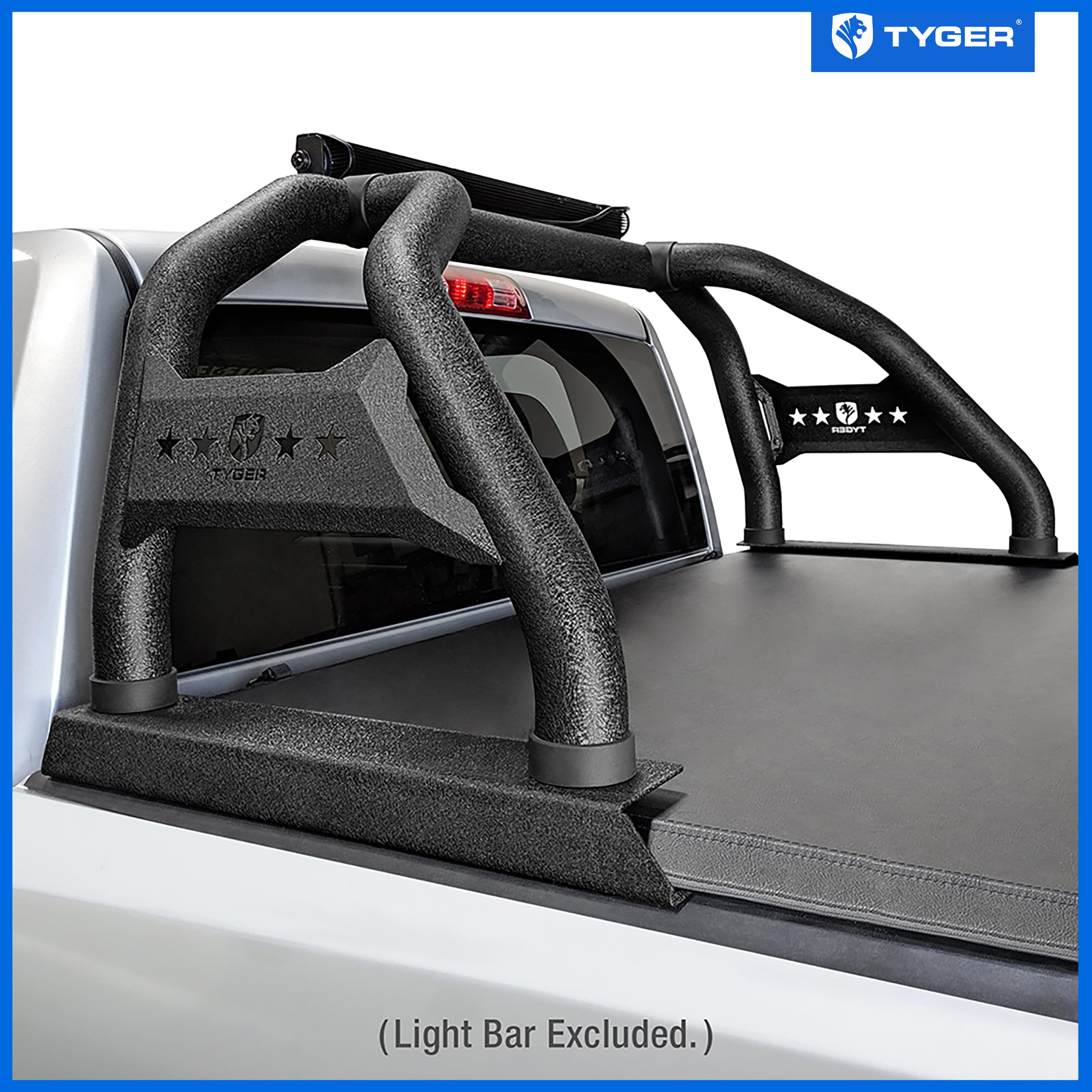 Tyger Auto Sport Bar with Light Mount Compatible 2019-2026 Ram 1500 (Not fit 19-24 Classic) | TG-SB7D88928 | Textured Black | Roll Bar