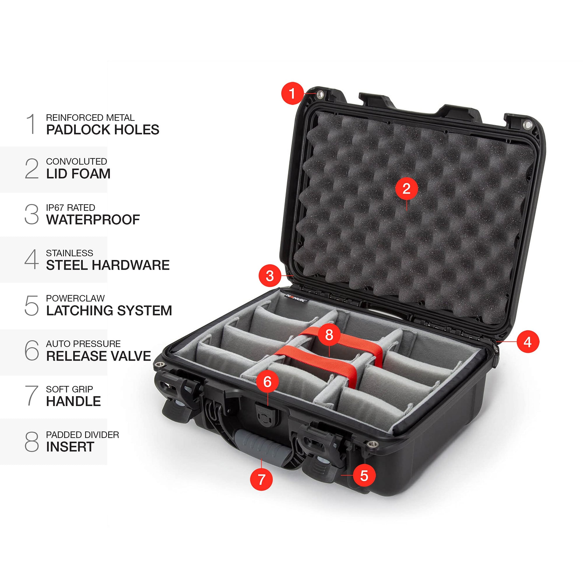 Waterproof Nanuk 920 Hard Case with Padded Dividers - Black