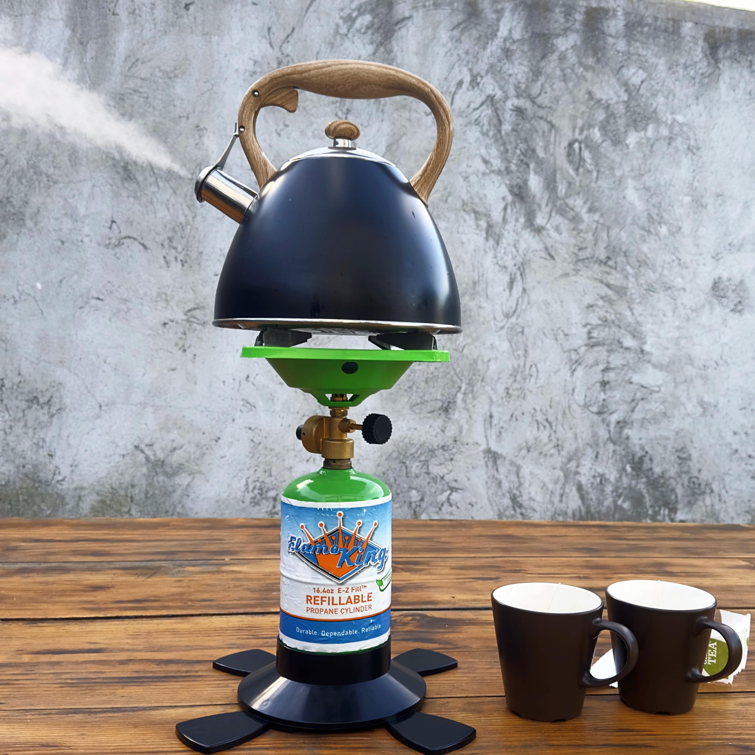 Flame King Propane Base YSN1LBB for 1LB and 1/2LB Canisters for Safety and Stability
