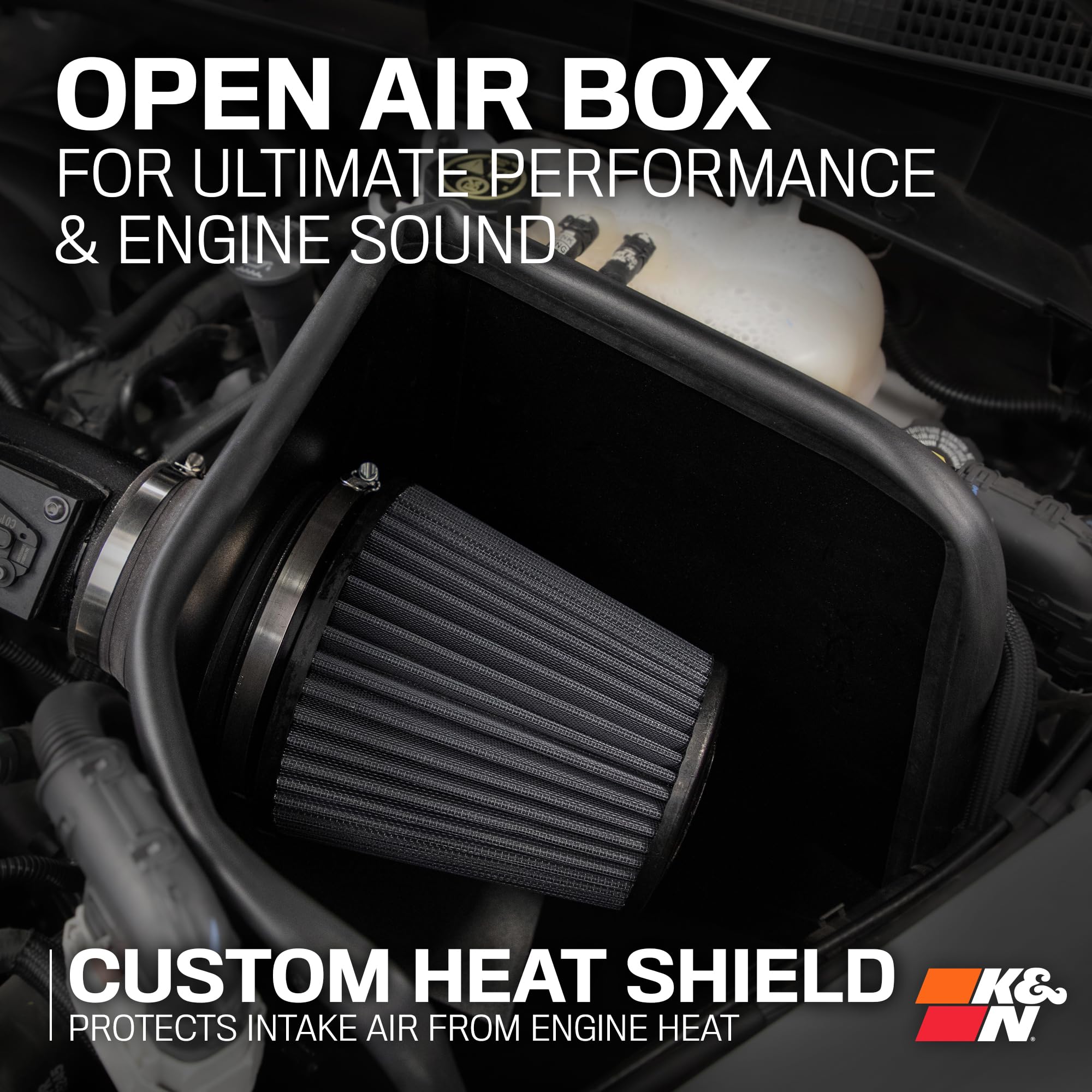 Cold Air Intake System K&N: Dry-Flow Air Filter, Increase Performance & Towing: Compatible with 2019-2025 Chevy/GMC/Cadillac Silverado 1500, Suburban, Tahoe, Sierra 1500, Yukon, Escalade, 30-3110