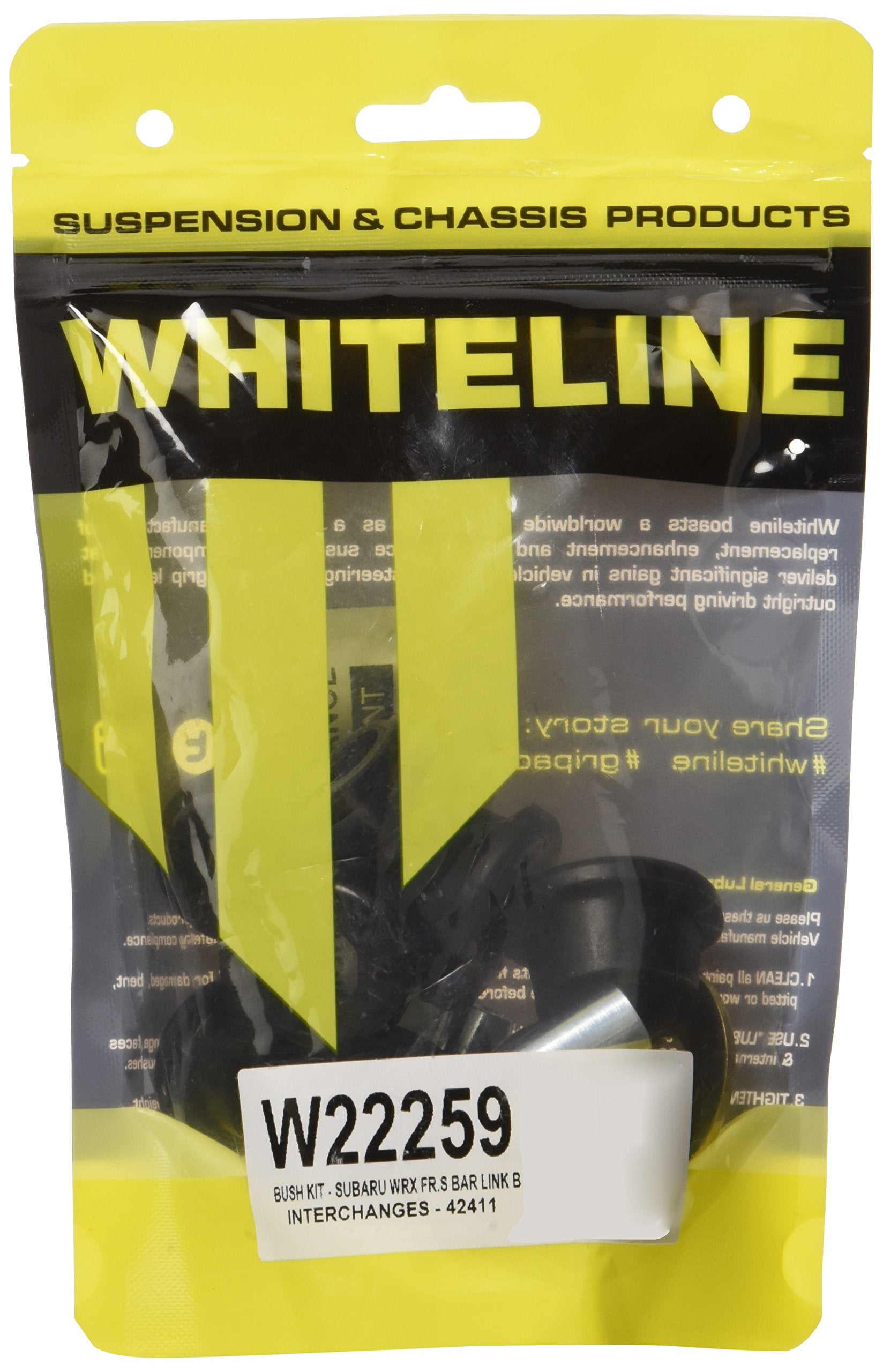 Bushing Kit Whiteline W22259, Black