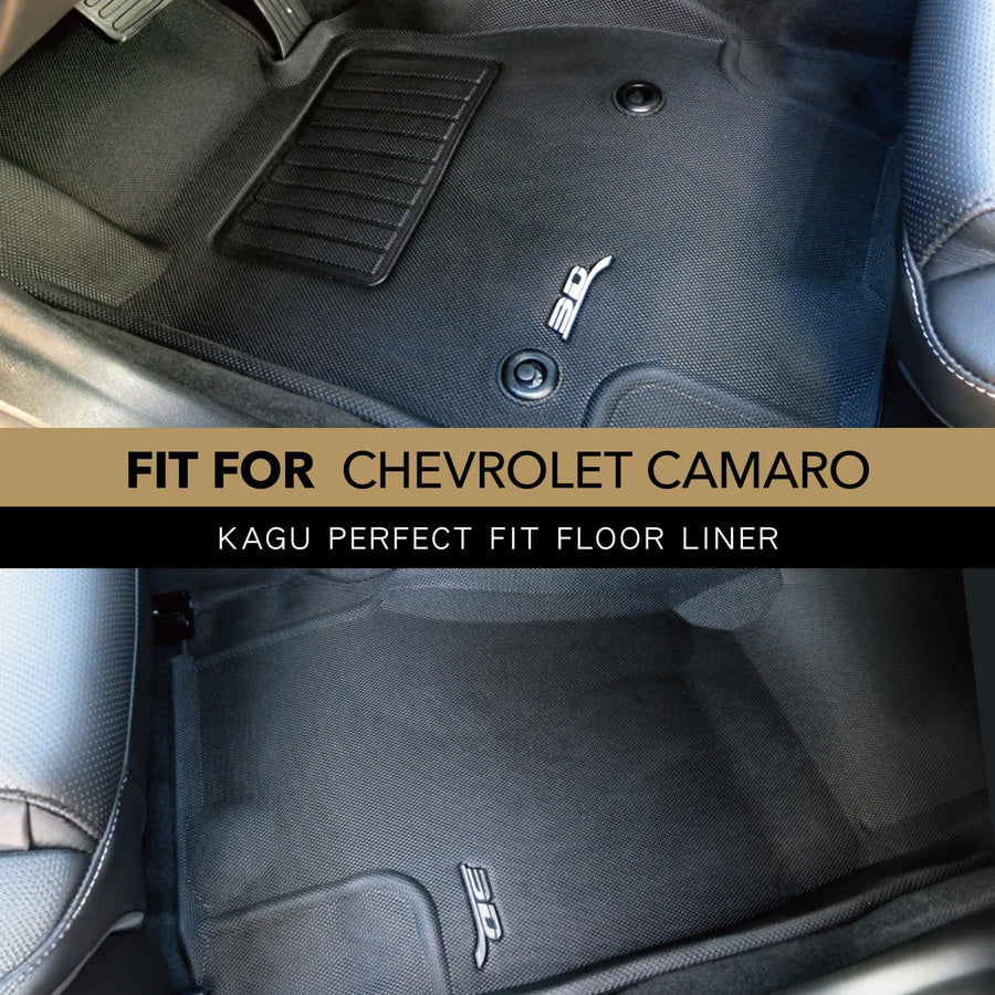 Custom Fit 3D MAXpider Kagu Floor Mat (Black) Compatible with Chevrolet Camaro 2016-2024 - Front Row