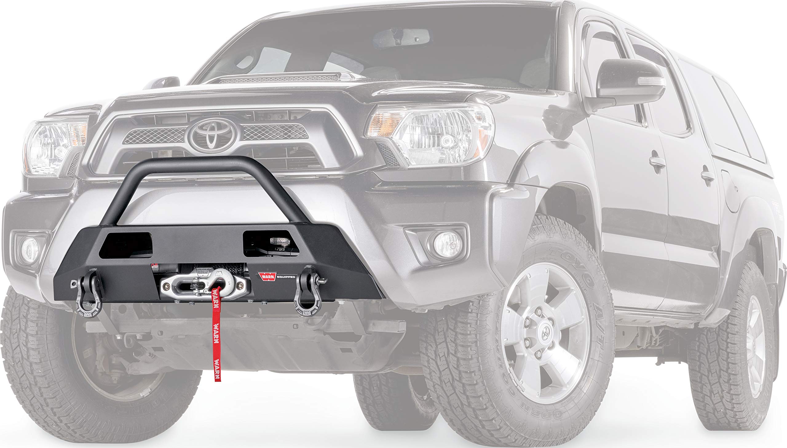 Semi-Hidden WARN 102874 Fixed Winch Mount with Low-Profile Grill Guard Tube, Fits: Toyota Tacoma Gen 2.5 (2012-2015)