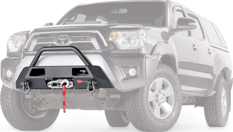 Semi-Hidden WARN 102874 Fixed Winch Mount with Low-Profile Grill Guard Tube, Fits: Toyota Tacoma Gen 2.5 (2012-2015)
