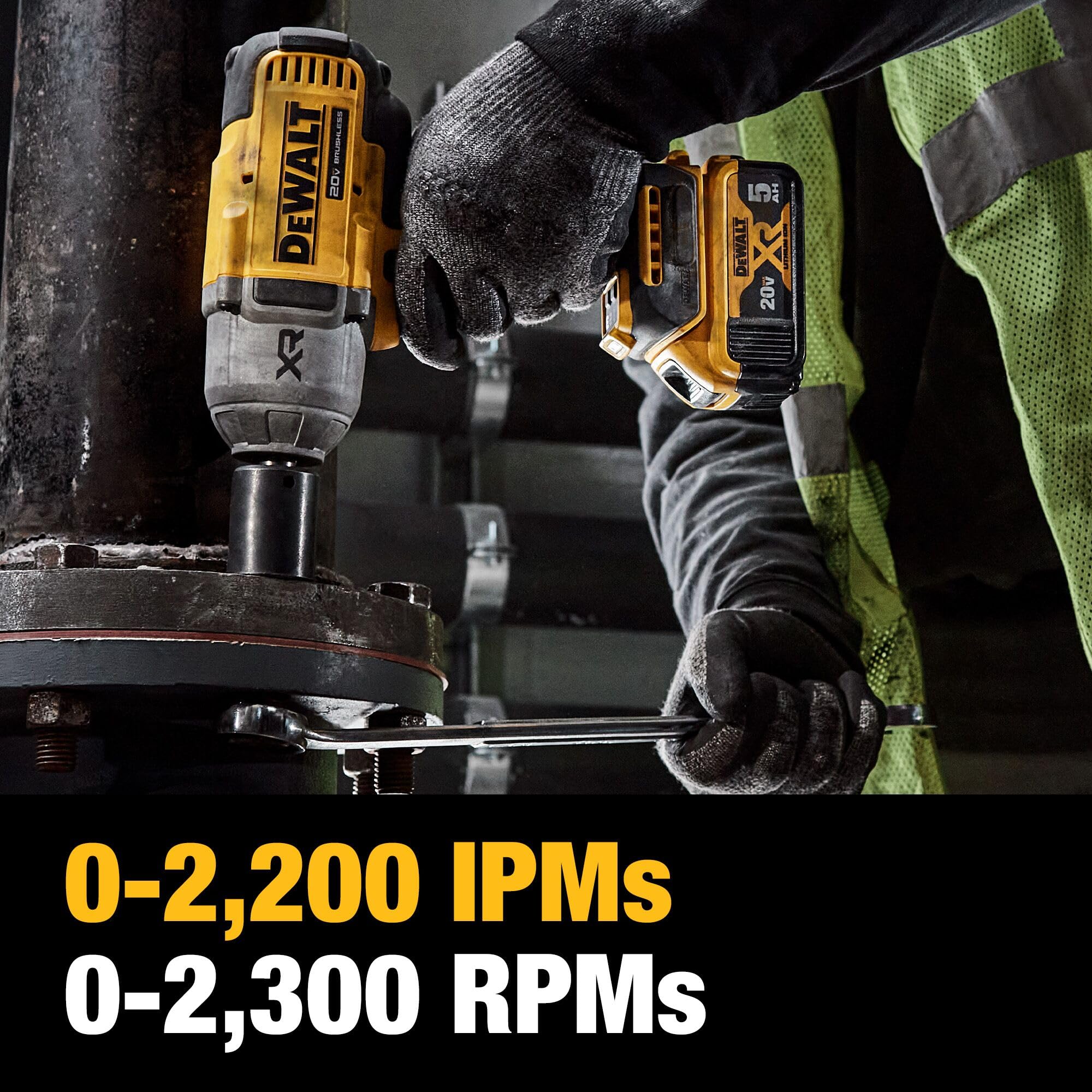 DEWALT Cordless 20V MAX Impact Wrench with Hog Ring Anvil, Brushless High Torque 1/2 Impact Gun, 4-Mode Speed, Includes Battery, Charger and Kit Bag (DCF900P1)