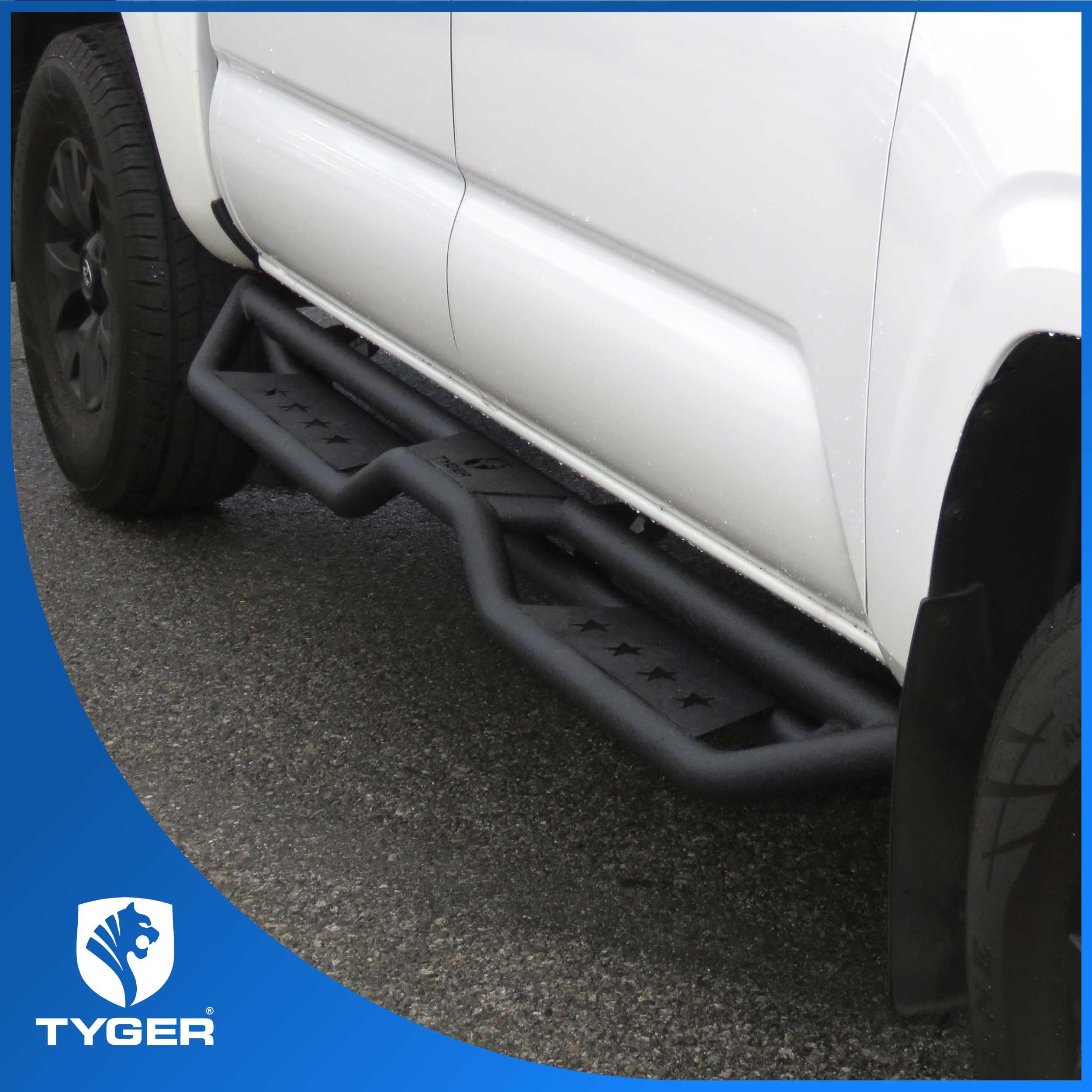 Tyger Auto Compatible Star Strider with 2005-2023 Toyota Tacoma | Double Cab | TG-SR2T74938 | Side Step Rails Nerf Bars Running Boards