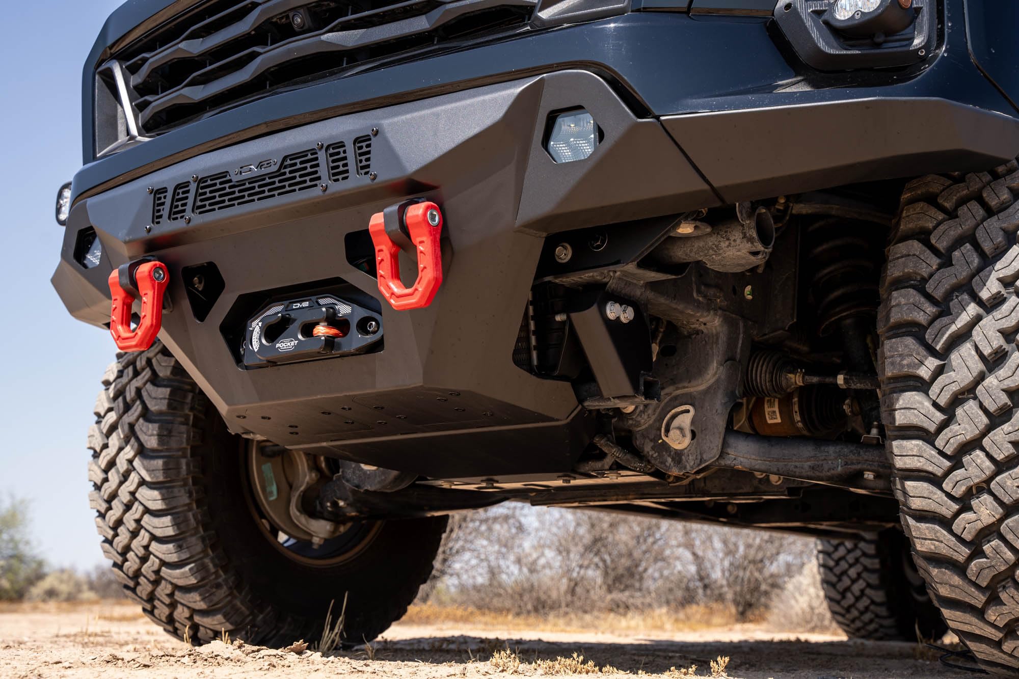 Offroad DV8 Spec Series Front Bumper for 2023-2024 Chevy Colorado | Heavy-Duty Winch Mount | 20" Dual or Single Row Light Bar Mount | (2) 3" Pod Light Mounts | Pair of D-Ring Mounts | Powder Coated