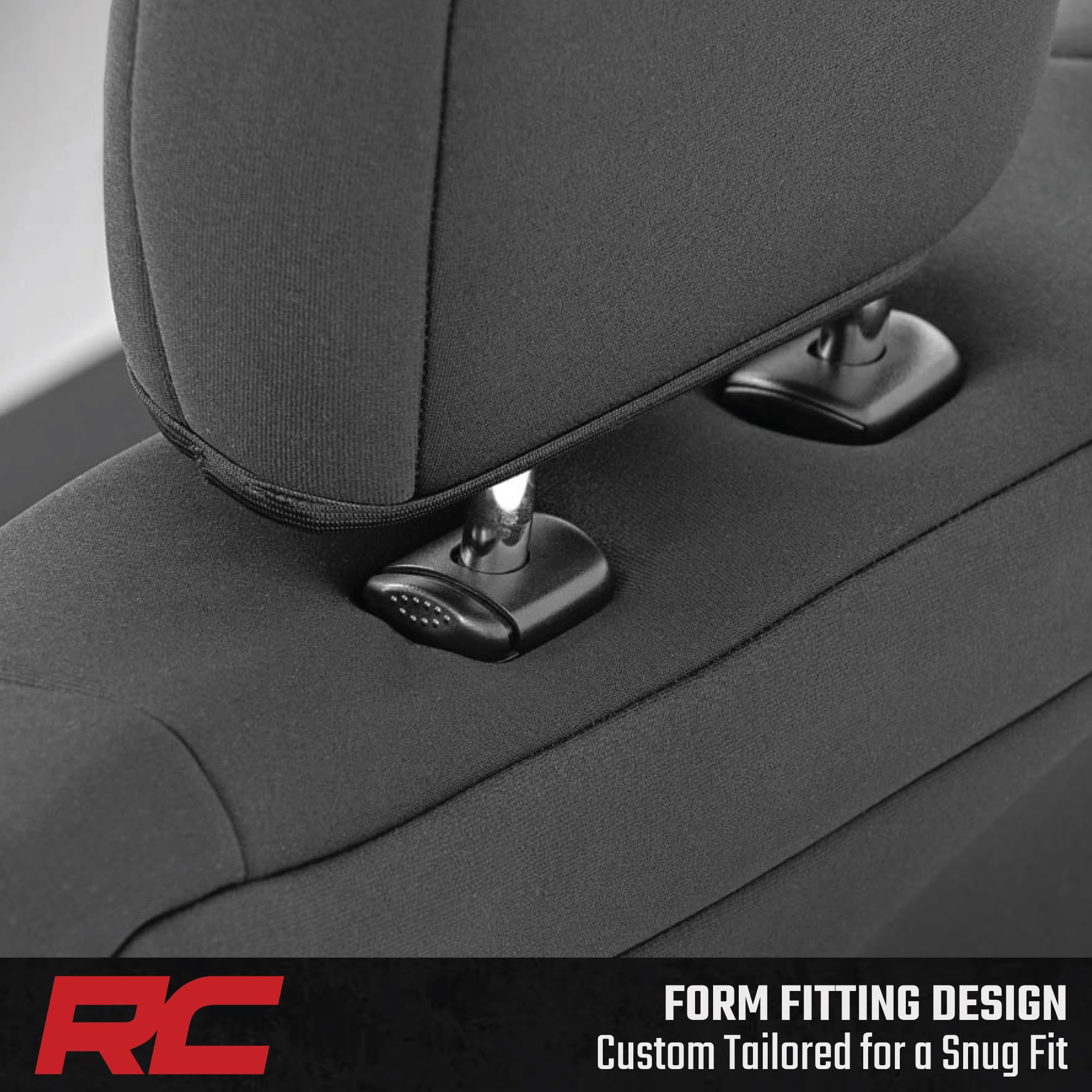Rough Country Front Seat Covers Neoprene for Chevy Silverado & GMC Sierra 1500 (2019-2026) - Waterproof & UV Resistant, Foam Padded, Front Row Cover Set