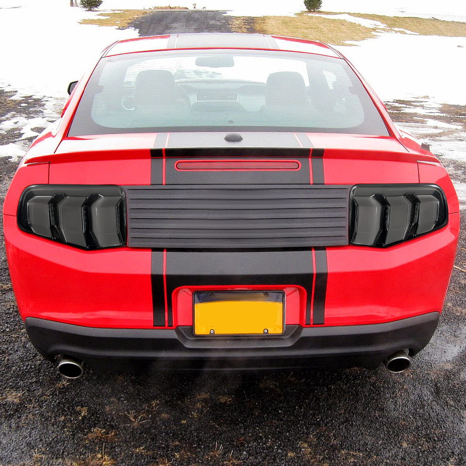 Black Smoke SPEC-D TUNING Sequential LED Signal Tail Lights Compatible with 2010-2012 Ford Mustang, Left + Right Pair Assembly