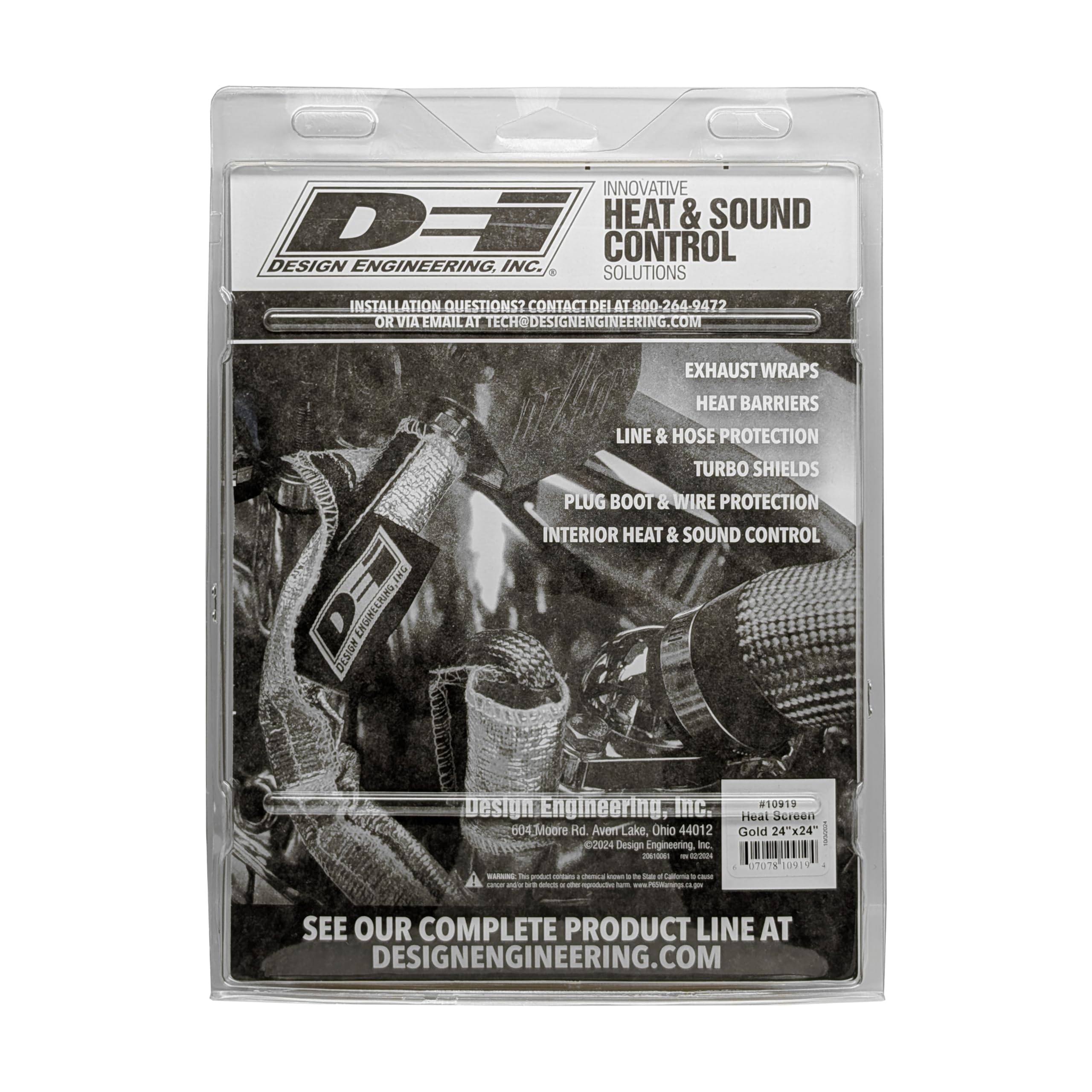 Heat Screen GOLD Design Engineering 010919 24" x 24" Non-Adhesive Reflective Heat Protection up to 800°F