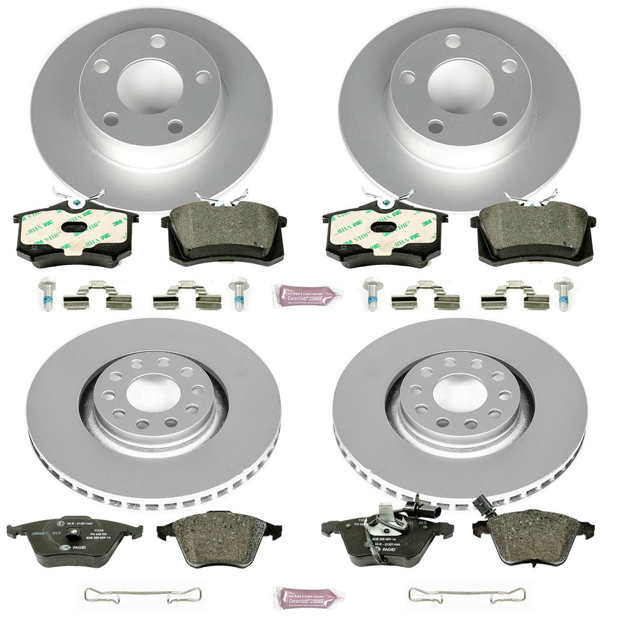 Power Stop ESK893 Euro-Stop Front & Rear Brake Kit For Audi A6 Quattro 2002-2004