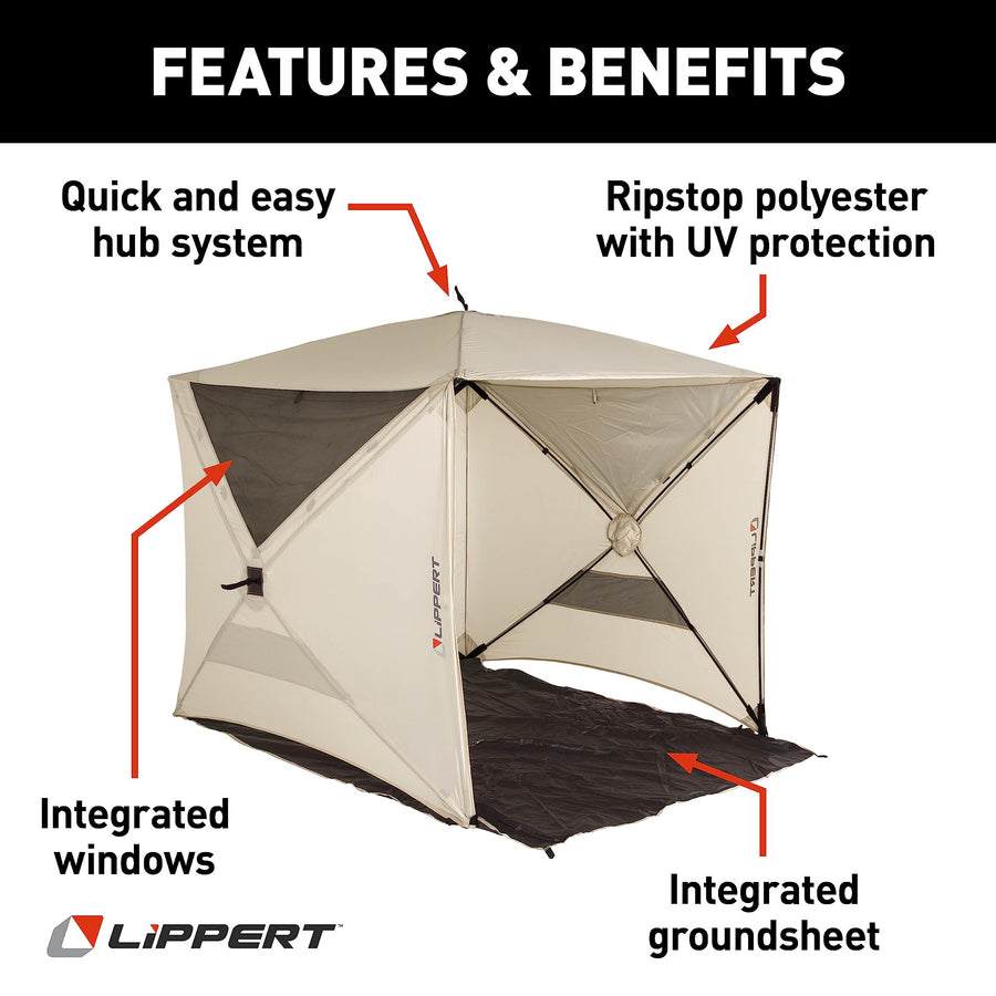 Picnic Lippert Popup Sun Shelter for Camping, Beach Trips and Outdoor Concerts - Cabin