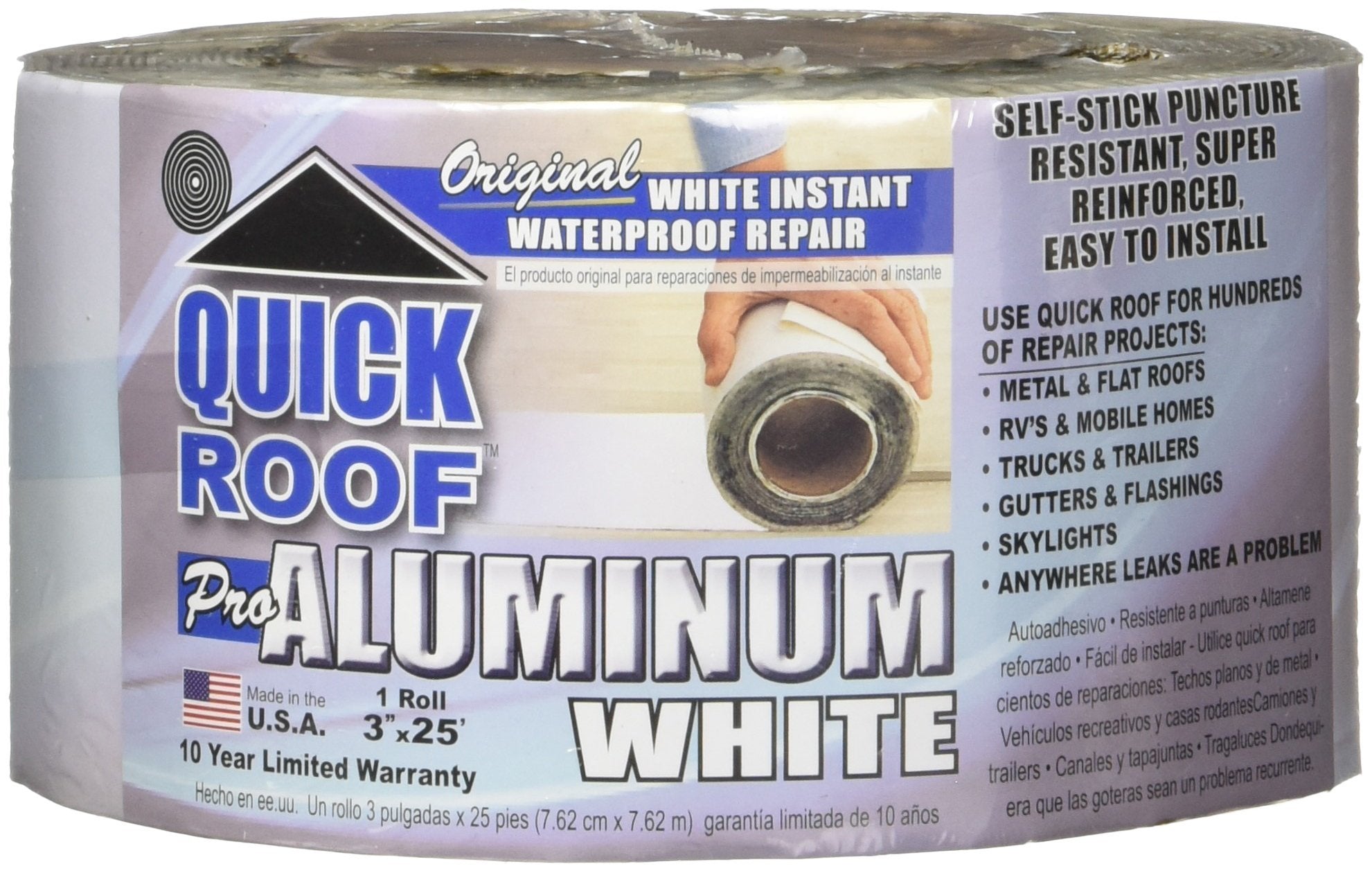 Cofair Quick Roof Pro WQR325 Aluminum White 3" x 25'